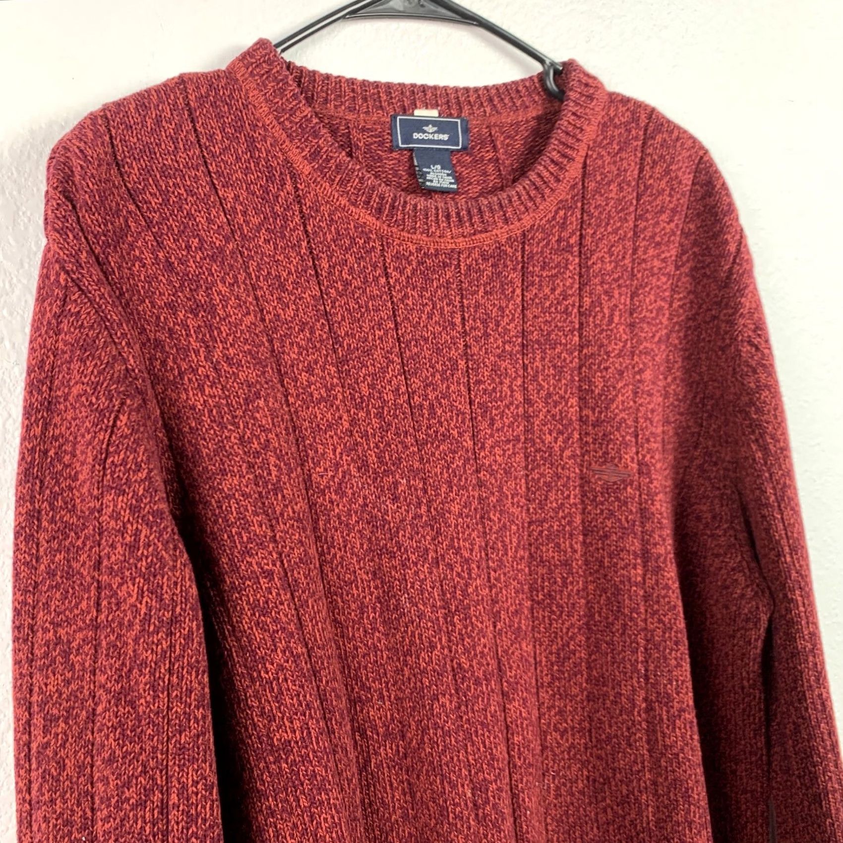 Dockers VINTAGE 90s Dockers Sweater Red Mens Large Cosby Indie Sleaze Size US L / EU 52-54 / 3 - 2 Thumbnail