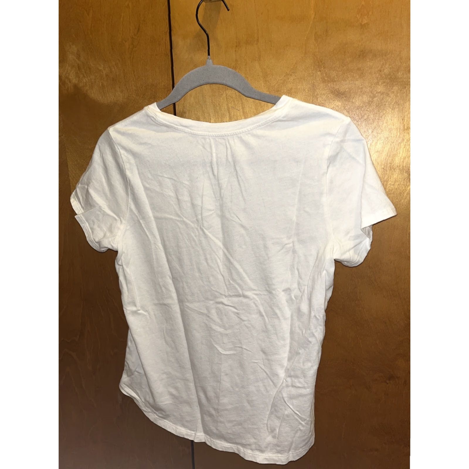 Old Navy VINTAGE Old Navy Women's Small T-Shirt Casual Short Sleeve White Cotton Jersey Rainbow Sunset Pocket Summer 90s Size S / US 4 / IT 40 - 4 Thumbnail