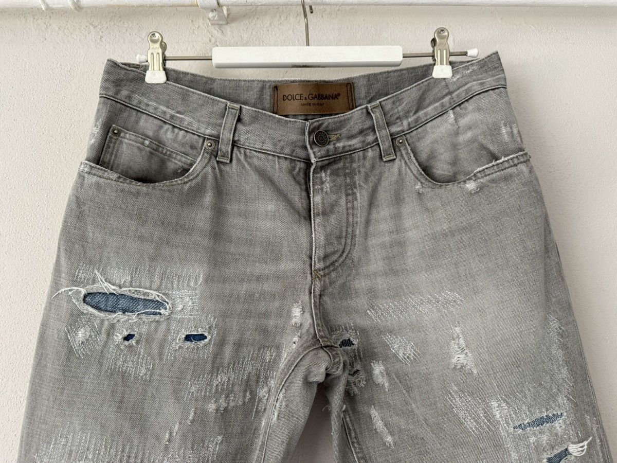Dolce & Gabbana Grey Distressed Jeans with Embroidered Bee Size US 32 / EU 48 - 3 Thumbnail