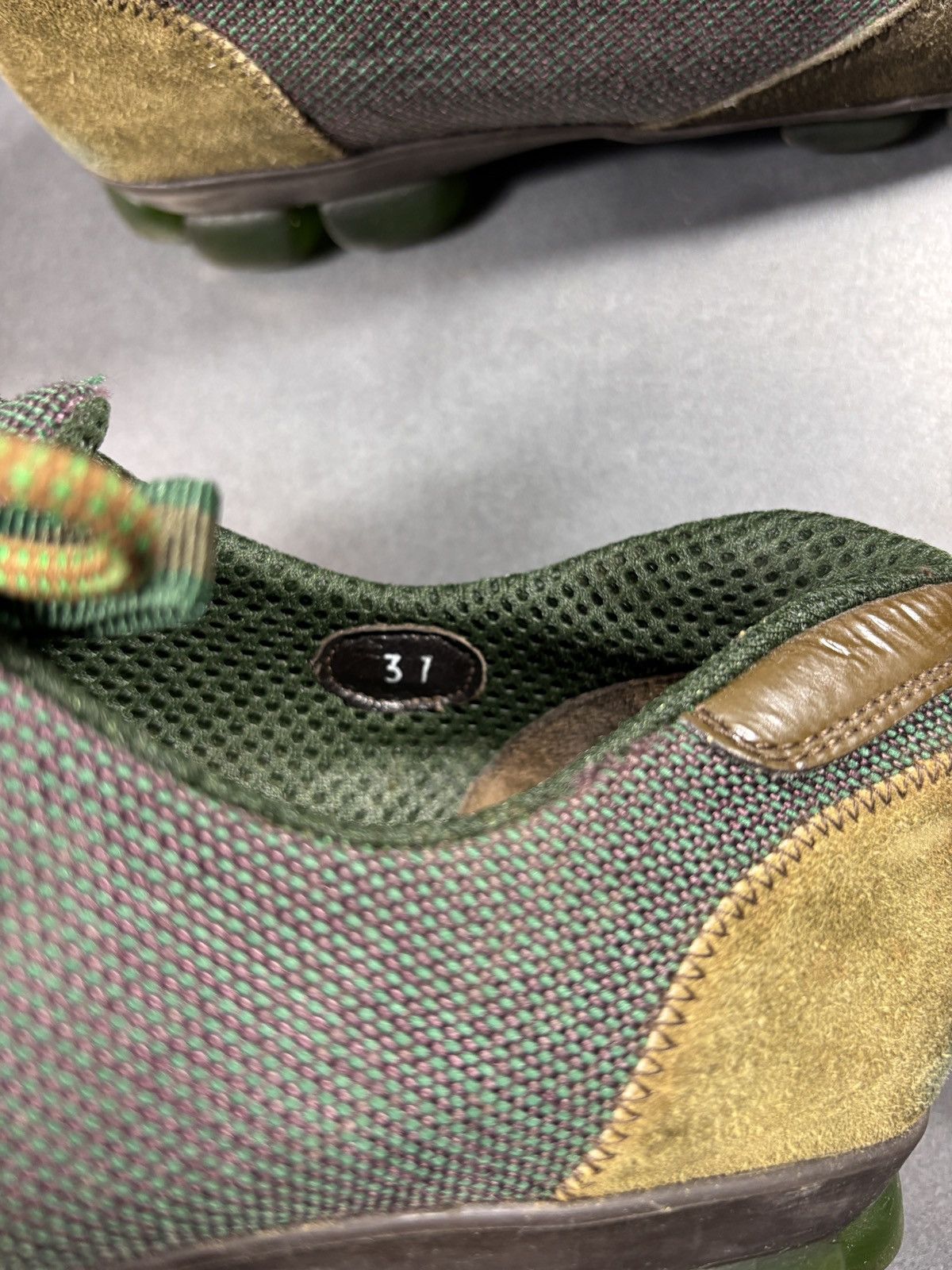 Miu Miu F/W 1999 Miu Miu Runway Sneakers Suede Square Toe Green Shoe Size US 7 / IT 37 - 8 Thumbnail