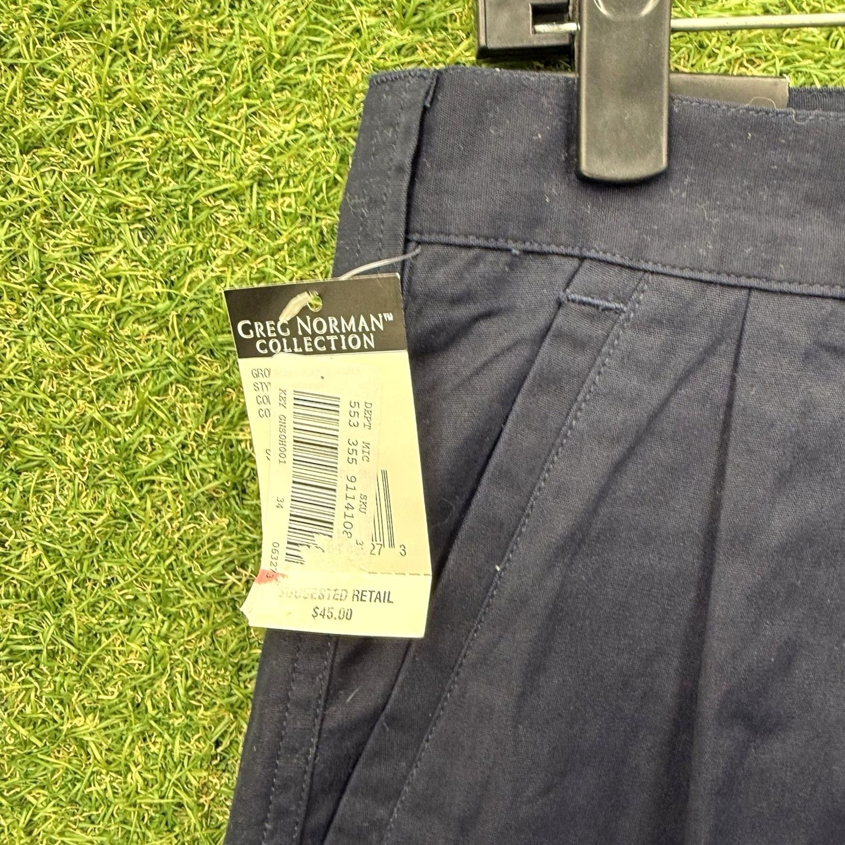 Vintage Greg Norman Mens Shorts 34 Chino Wrinkle Resistant Blue Pleated NWT Size US 34 / EU 50 - 3 Thumbnail