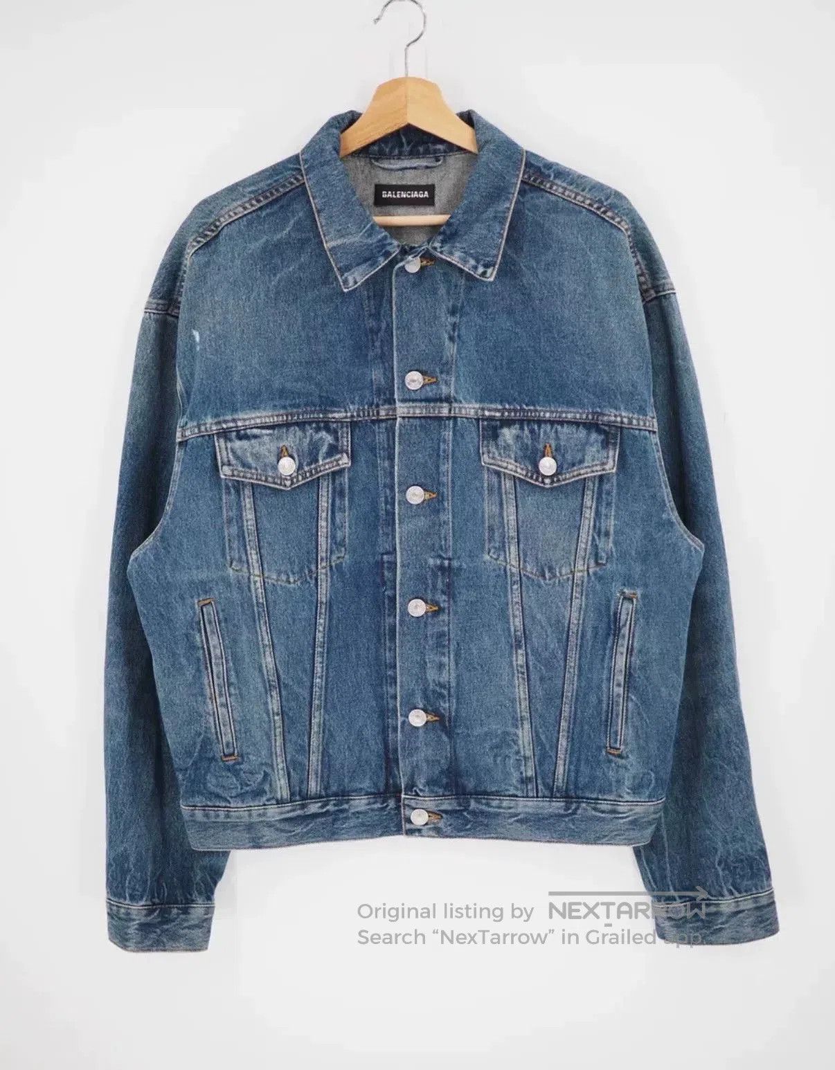 Balenciaga Balenciaga Back Logo Embroidered Denim Jacket. Size US XL / EU 56 / 4 - 2 Thumbnail