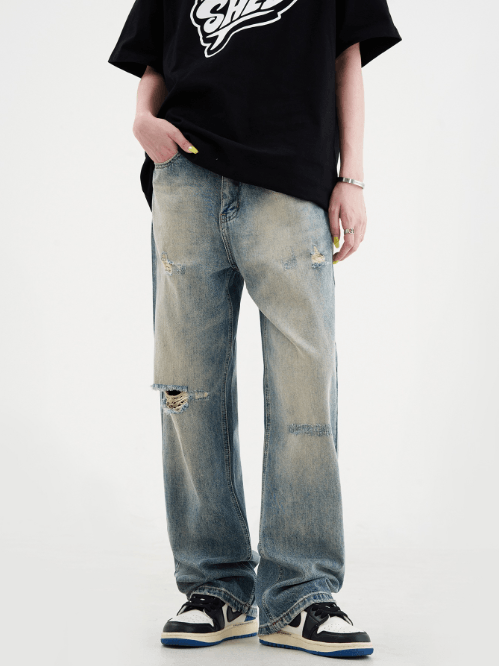 Japanese Brand American high street washed distressed vintage ripped jeans Size US 32 / EU 48 - 2 Thumbnail