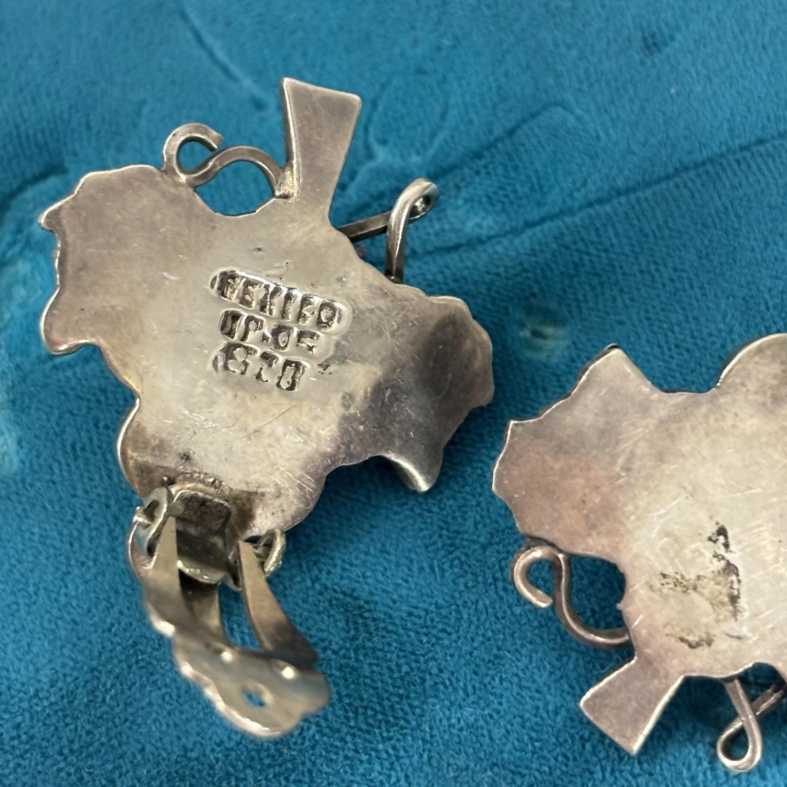 Other Vtg Sterling Taxco Mexico grape cluster clip on earrings Size ONE SIZE - 4 Thumbnail