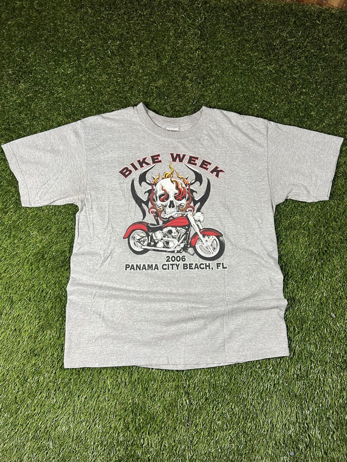 Harley Davidson Vintage Y2k Bike Week Skull Flames Essential Motorcycle Tee Size US L / EU 52-54 / 3 - 1 Thumbnail