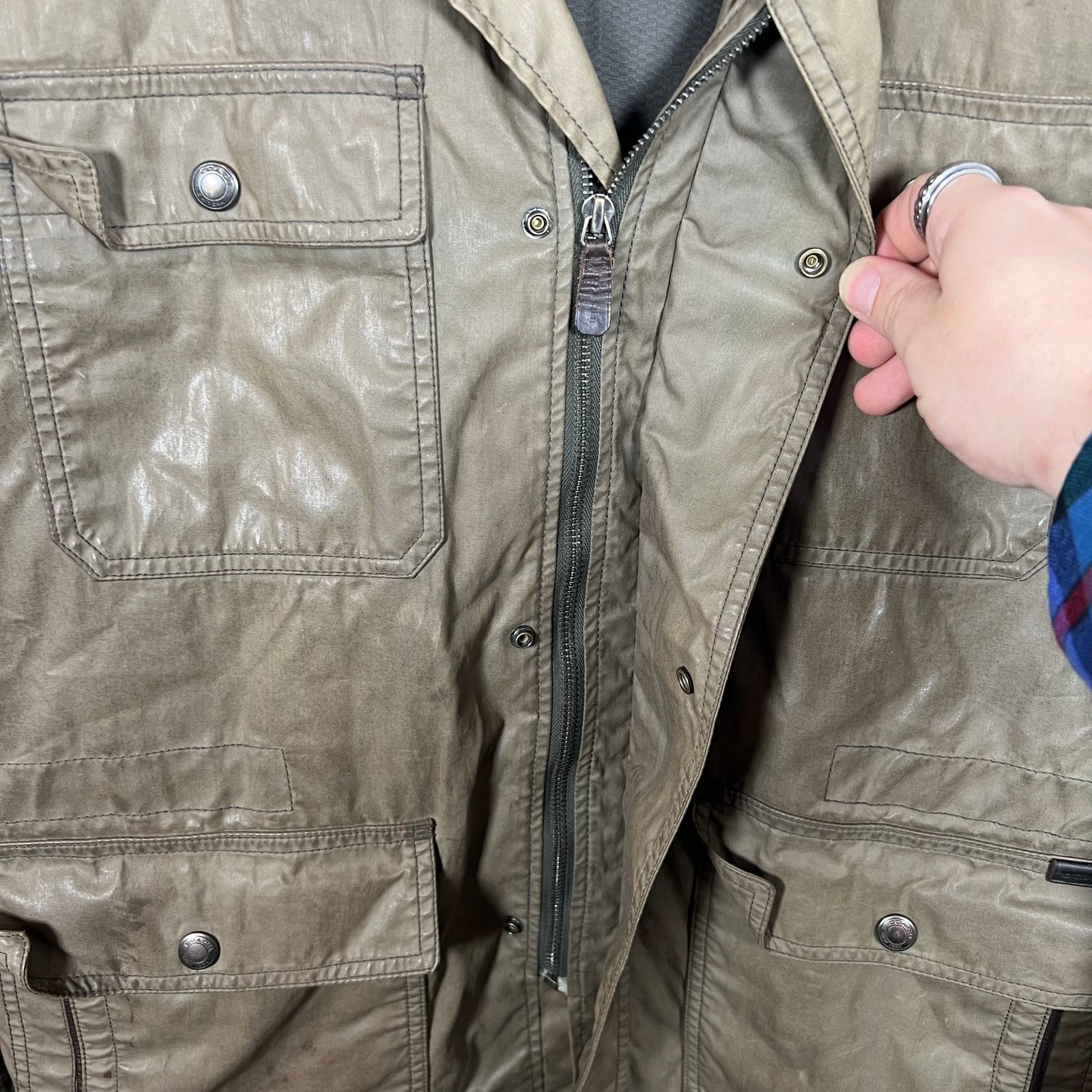 Coach Coach Brown Waxed Field Hooded Jacket Medium 21x30 Preowned Size US M / EU 48-50 / 2 - 8 Thumbnail
