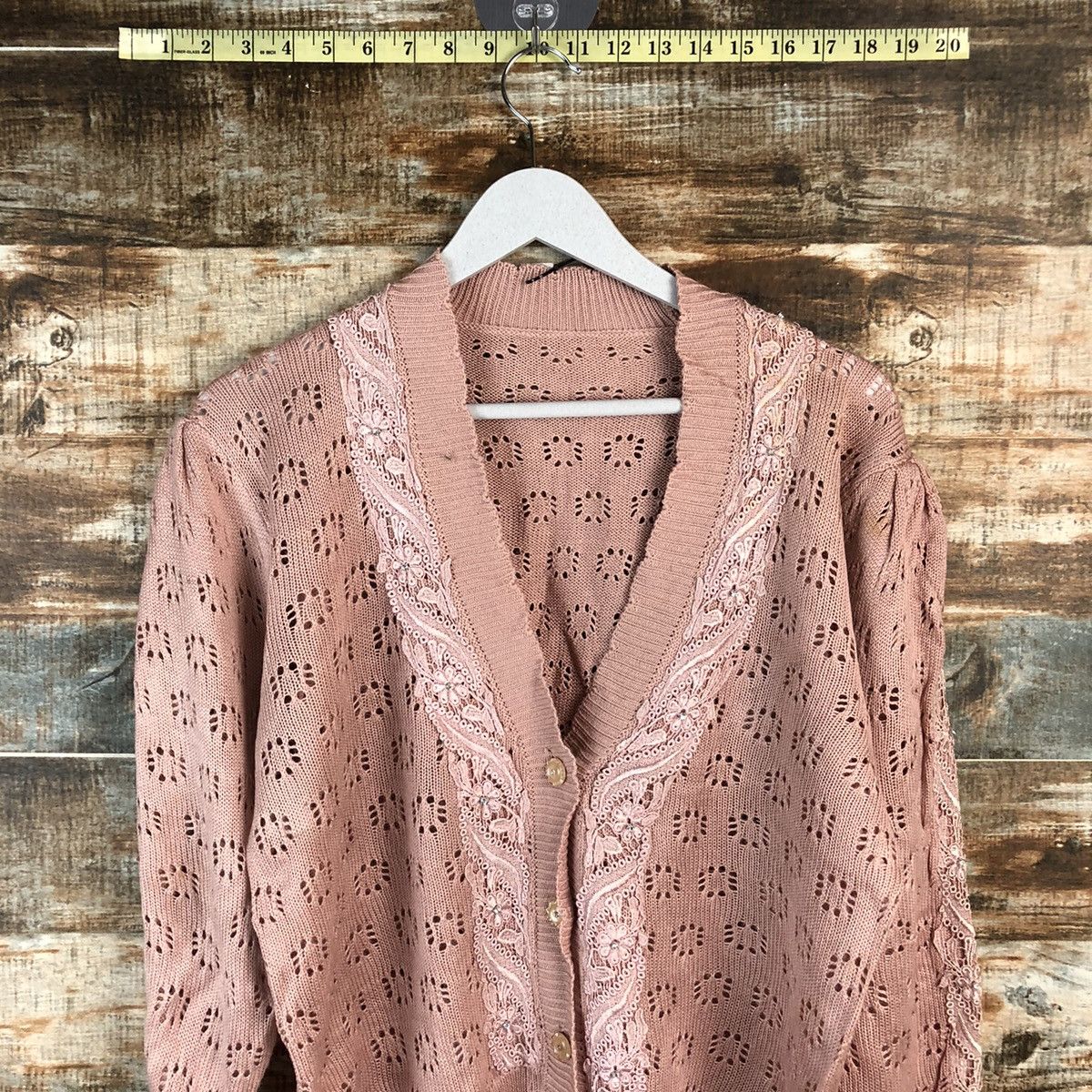 Homespun Knitwear × Japanese Brand × Vintage DL Japan vintage Pink Cardigan Knitwear #C463 Size M / US 6-8 / IT 42-44 - 2 Thumbnail