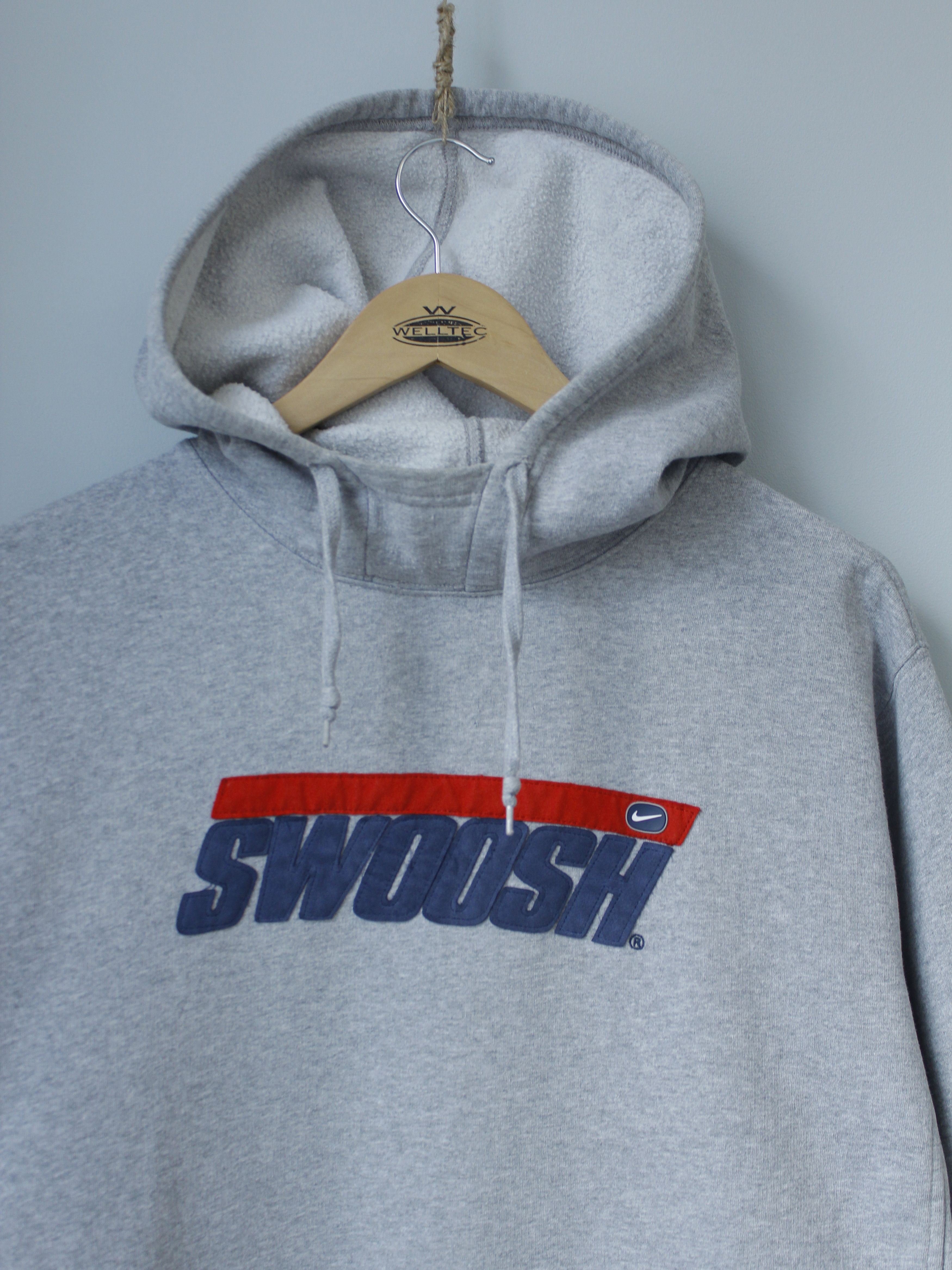 Nike × Vintage Nike Swoosh Vintage Customized Hoodie Gray L Oversize M mens Size US L / EU 52-54 / 3 - 3 Thumbnail