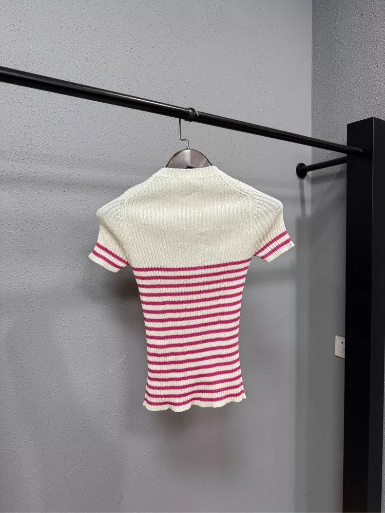 Dior Dior Striped Knit Short Sleeve Top-2506 Size XS / US 0-2 / IT 36-38 - 2 Thumbnail
