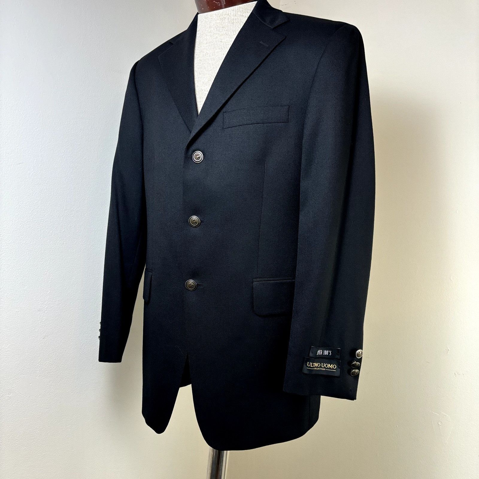 Other Ultimo Uomo NWOT Size 38R Men's Black Blazer Super 100's Woo Size 38R - 9 Thumbnail