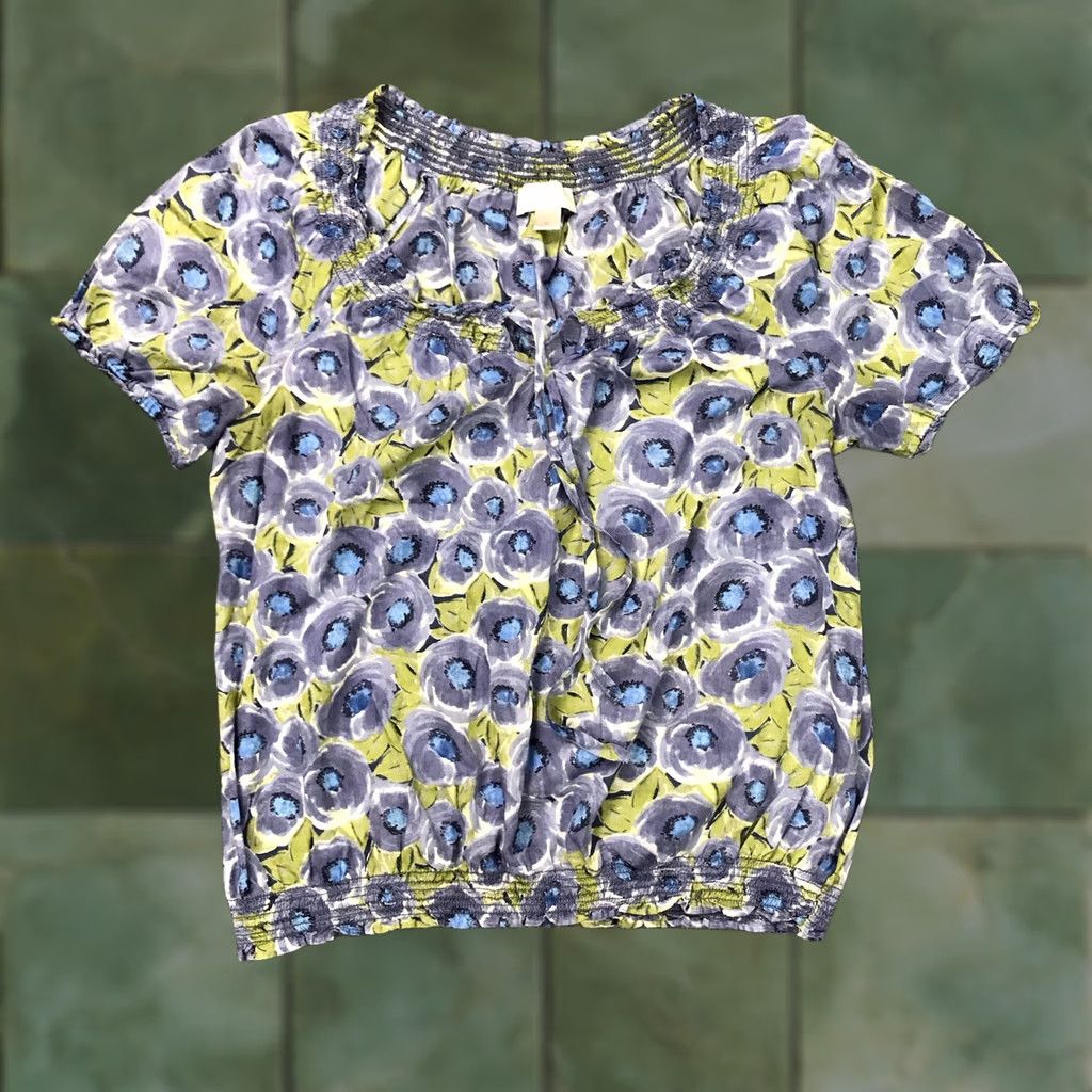 Ann Taylor Ann Taylor Loft Blouse Shirt Women Medium Floral Print Soft Lightweight Short Sleeve Scoop Neck Size M / US 6-8 / IT 42-44 - 1 Thumbnail