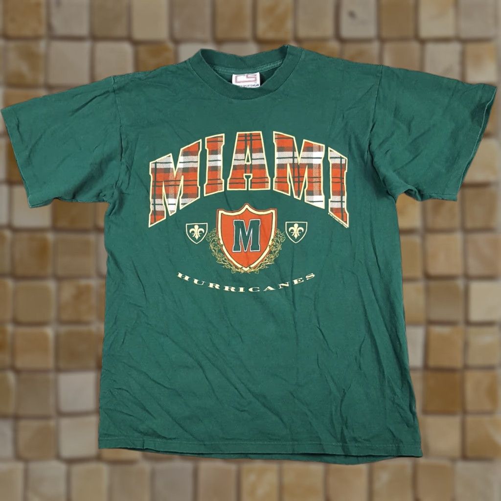 Vintage VINTAGE Miami Hurricanes Football T Shirt NCAA Mens Size M Green Cotton Embroidered Logo 90s College University NCAA Football 90s Vintage Y2K Shirts Size US M / EU 48-50 / 2 - 1 Thumbnail