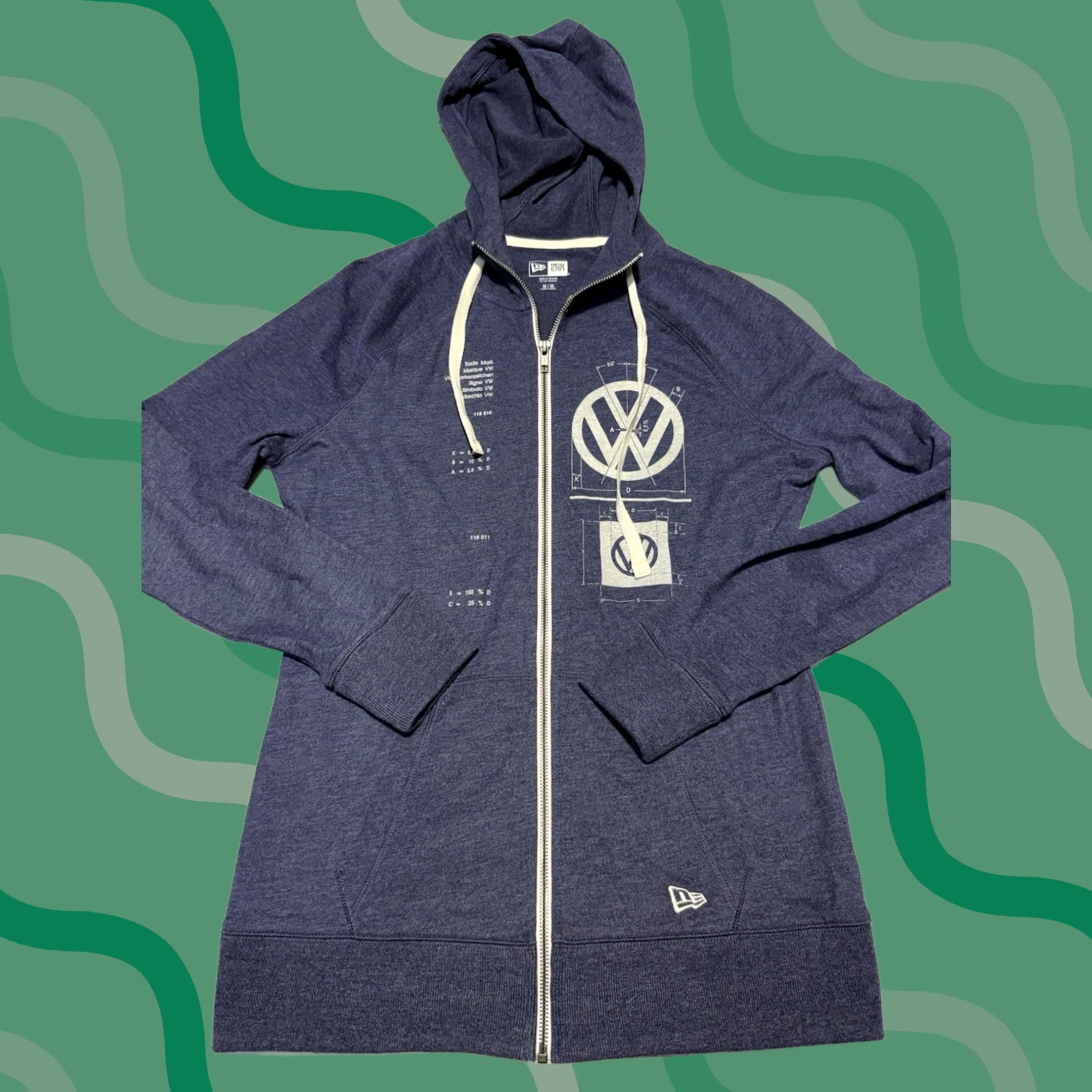 New Era New Era Volkswagen Hoodie Womens S Blue Hooded Jacket VW Full Zip Car Automobile Hoodie Size S / US 4 / IT 40 - 1 Thumbnail