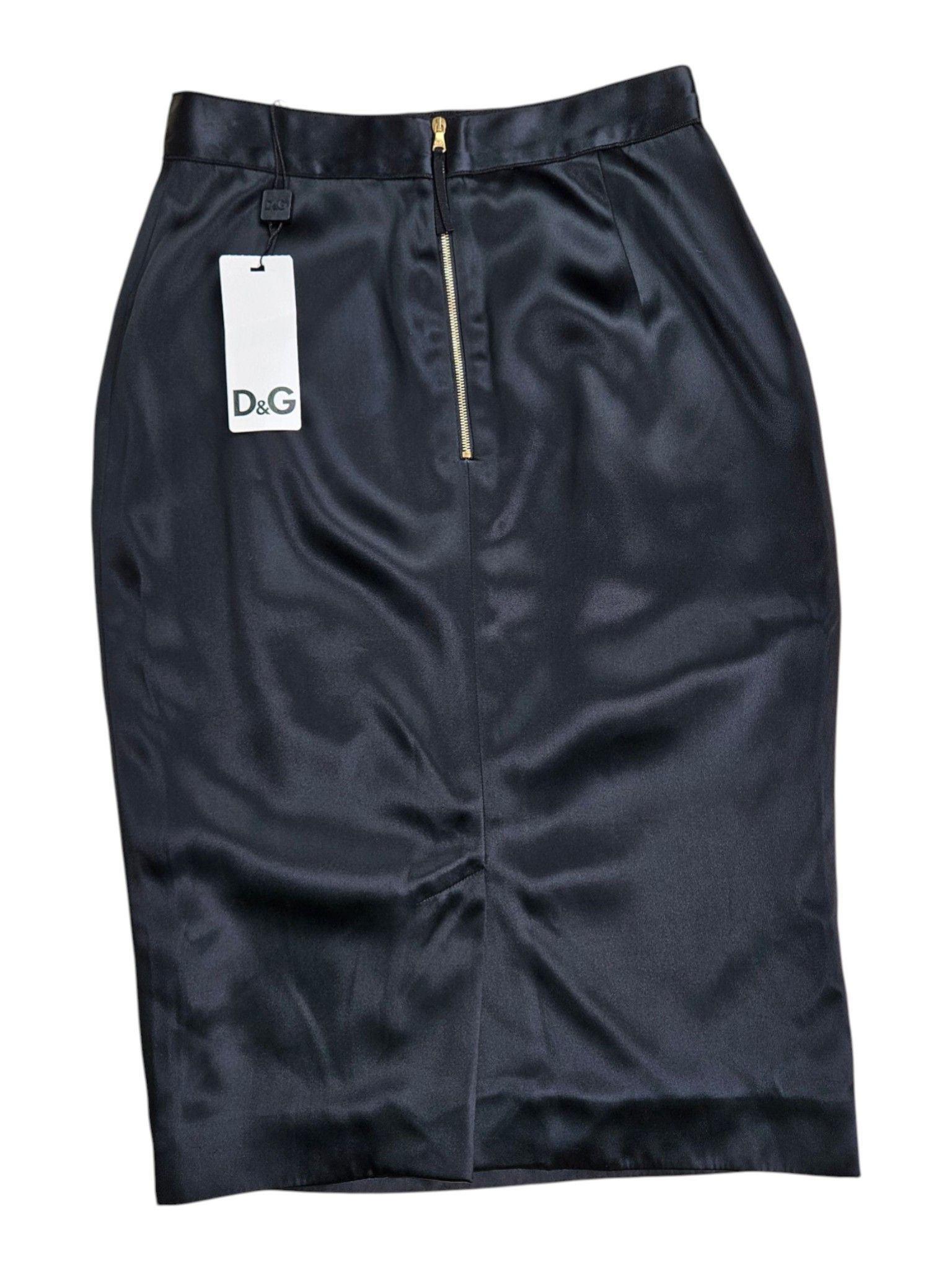 Dolce & Gabbana Black Satin Pencil Skirt Size M / US 6-8 / IT 42-44 - 1 Thumbnail