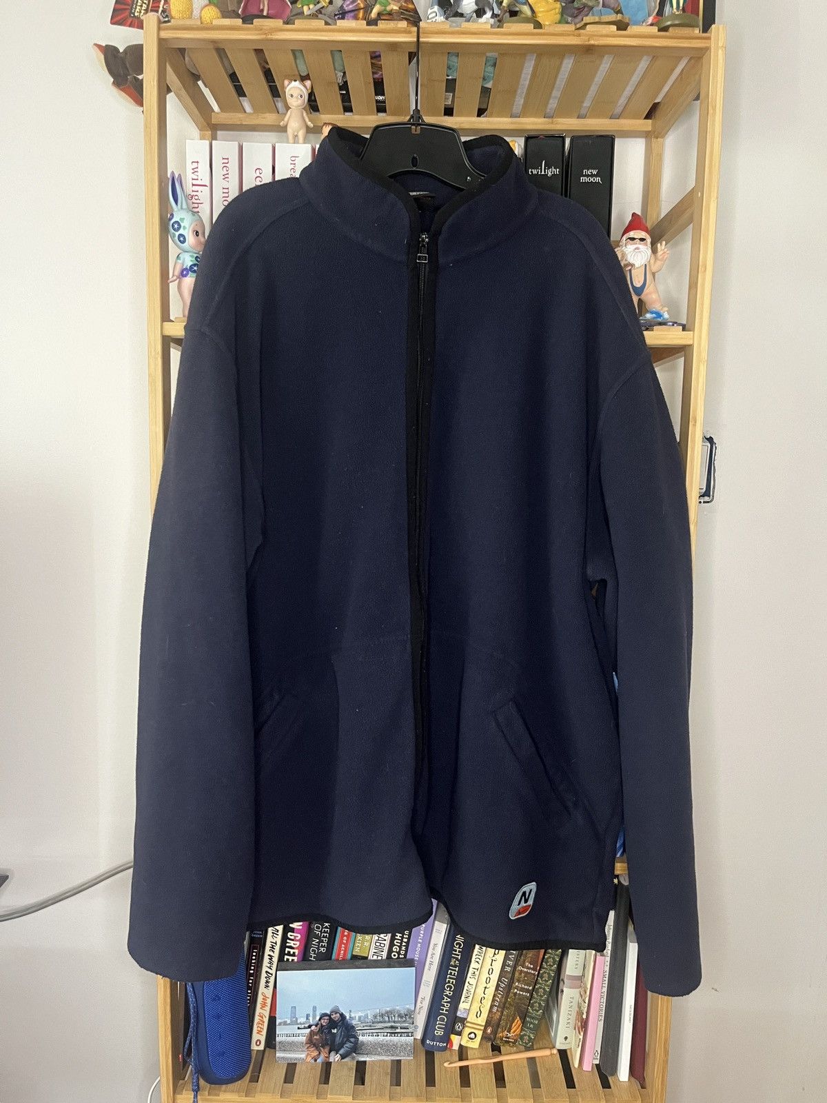 Nike × Vintage Vintage Y2K 90/2000s Nike Fleece Zip Up Jacket Navy Size XL Size US XL / EU 56 / 4 - 1 Thumbnail