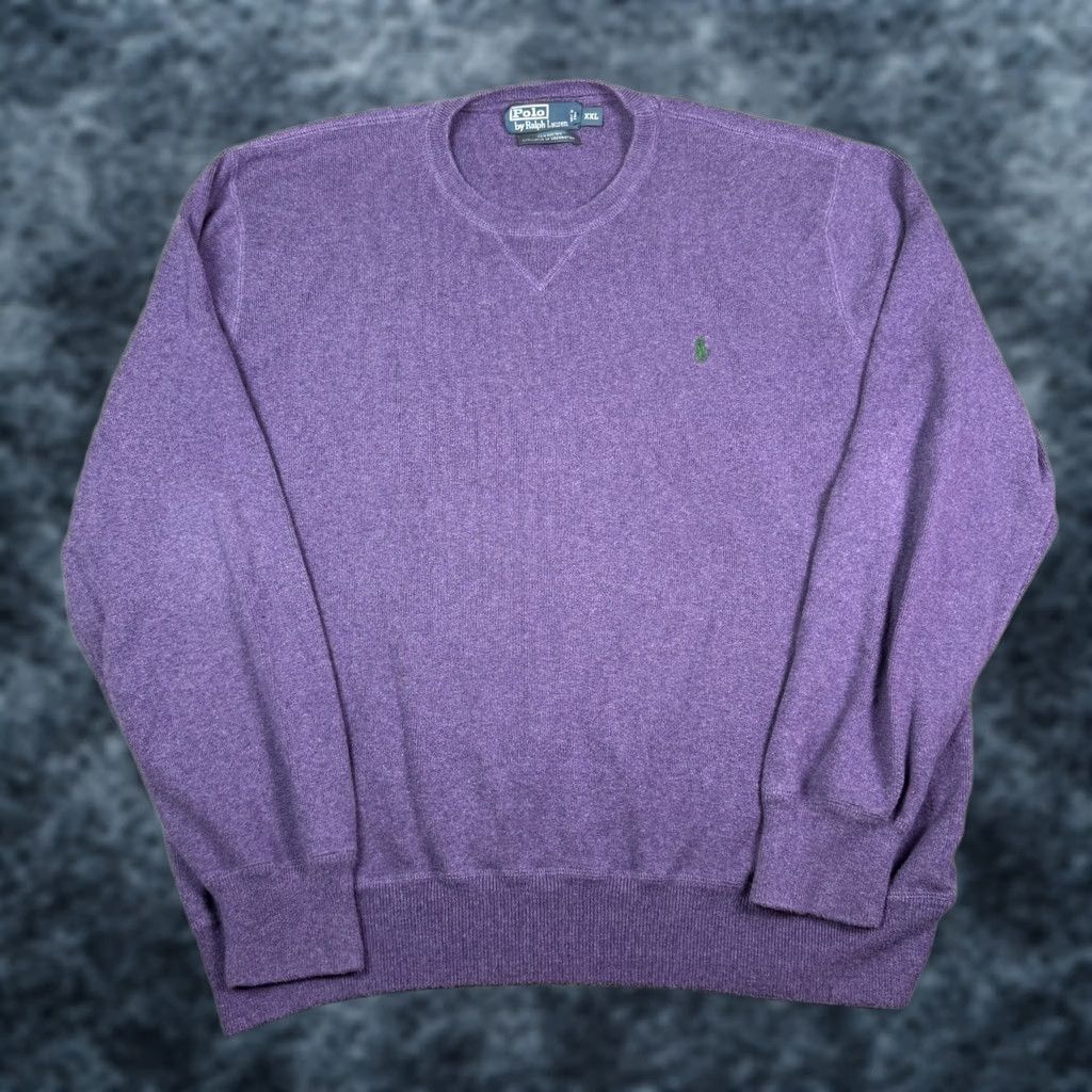 Polo Ralph Lauren VINTAGE Polo Ralph Lauren Crewneck Sweatshirt Mens 2XL Purple Pullover Knit Hoodie Size US XXL / EU 58 / 5 - 1 Thumbnail