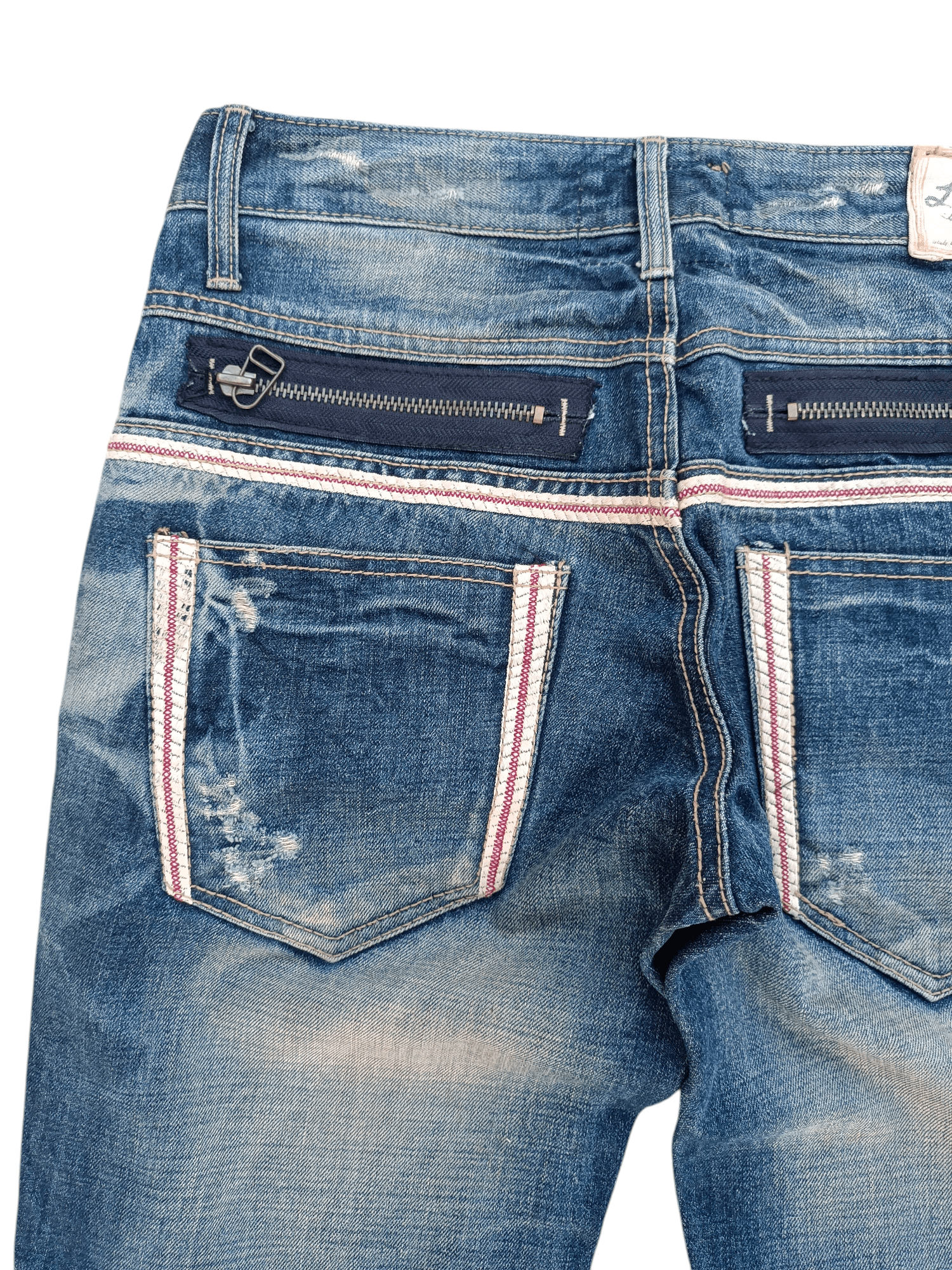 Designer FLARED💥 LOLITA JEANS DISTRESSED WHISKERS DENIM Size US 32 / EU 48 - 20 Thumbnail