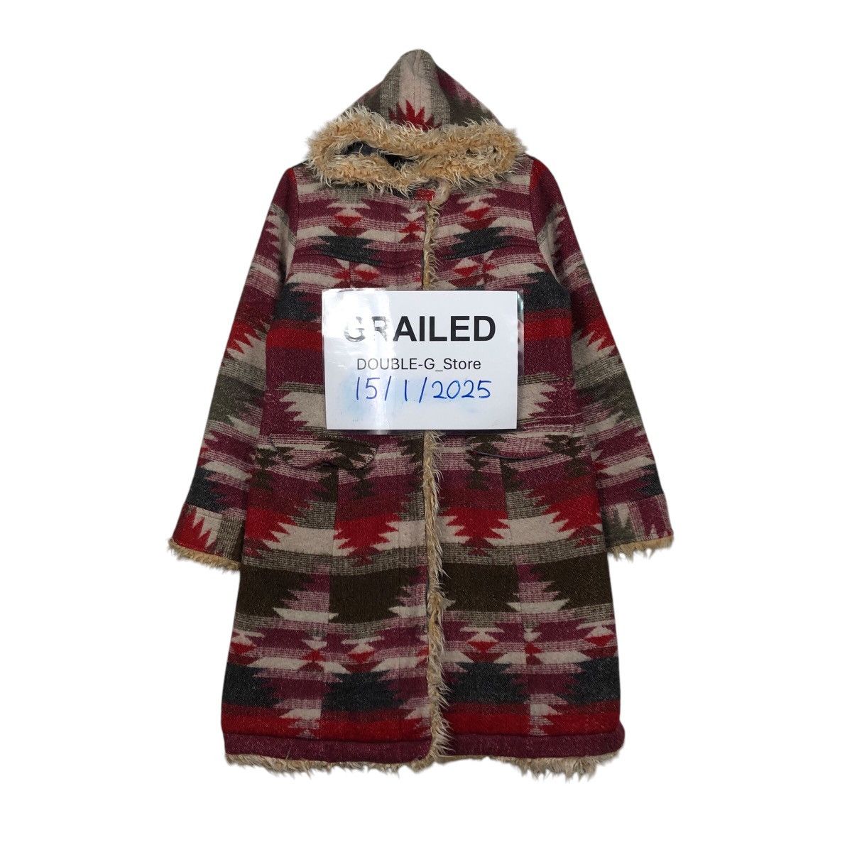 Japanese Brand 📌Vtg Long Jacket Wool Pret Pul Mermaid Navajo Native Design Size US M / EU 48-50 / 2 - 1 Thumbnail