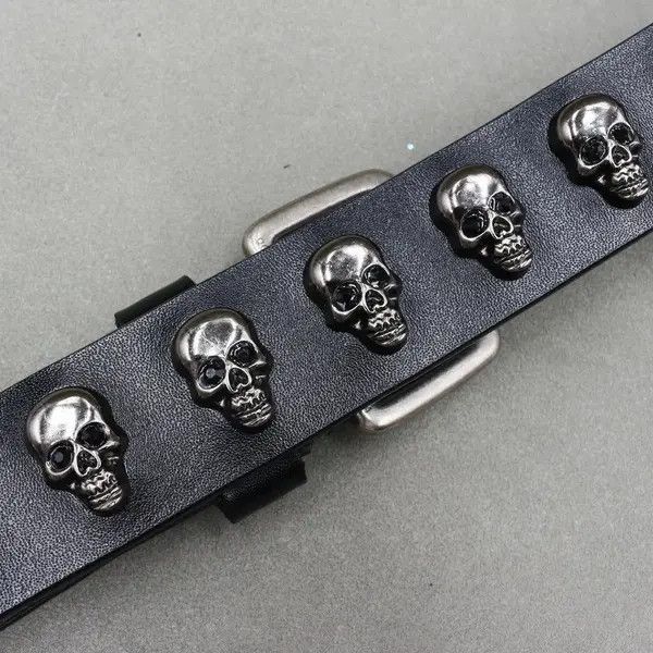 Japanese Brand Norika x Hanai Skull Studded Punk VS Cowboy Belts Size 40 - 5 Thumbnail