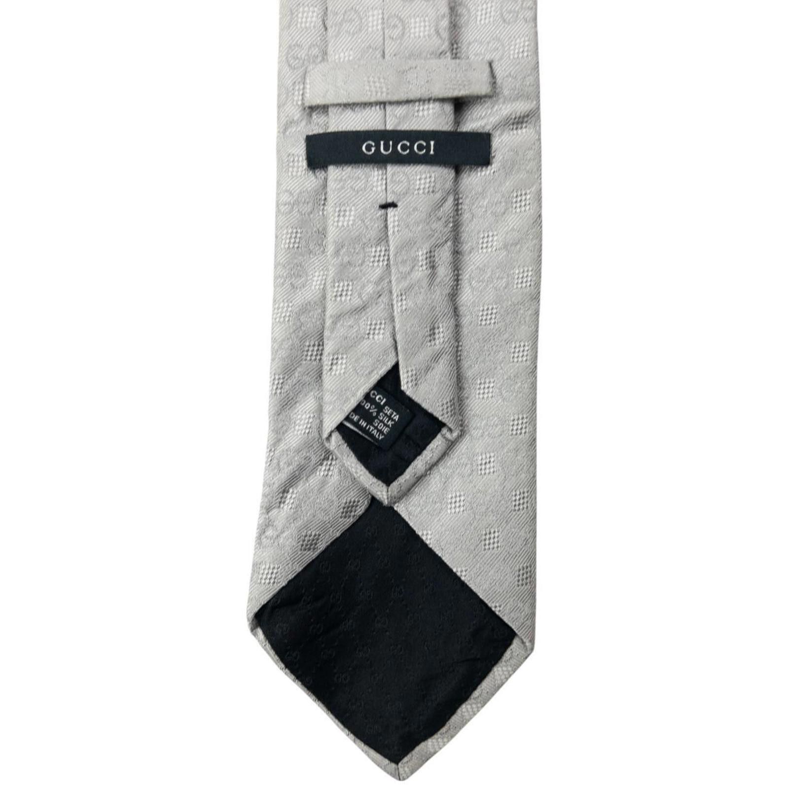 Gucci Vintage Gucci Monogram Silk Tie Size ONE SIZE - 5 Thumbnail