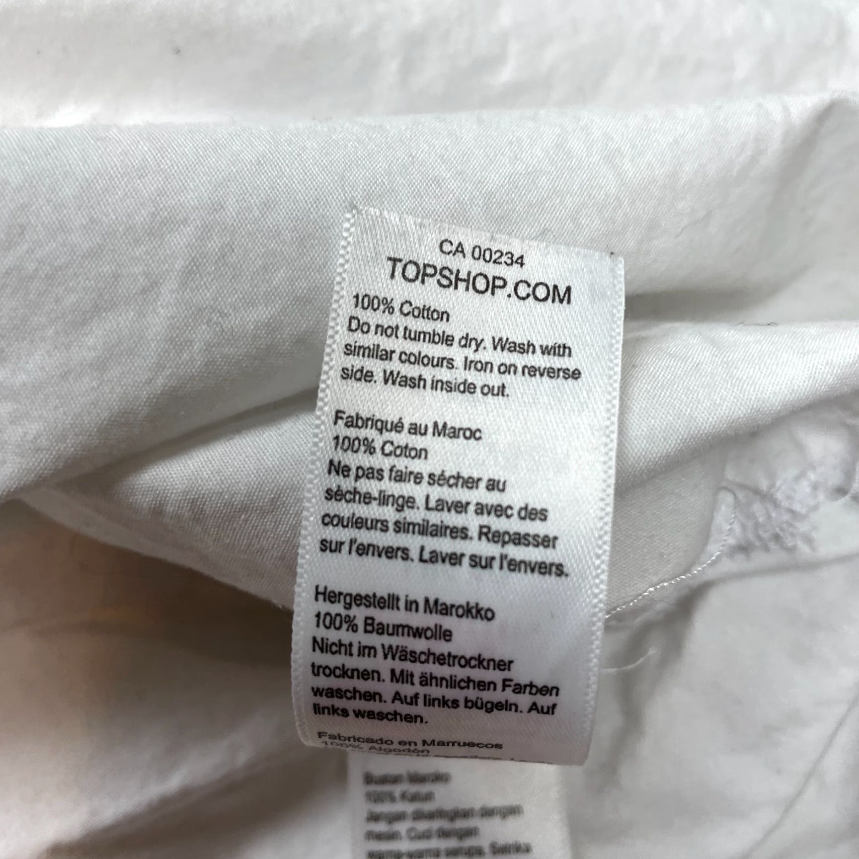 Topshop Topshop Shirt Womens 6 White Button-Up Long Sleeve Cotton Collared Knit Top Size M / US 6-8 / IT 42-44 - 6 Thumbnail