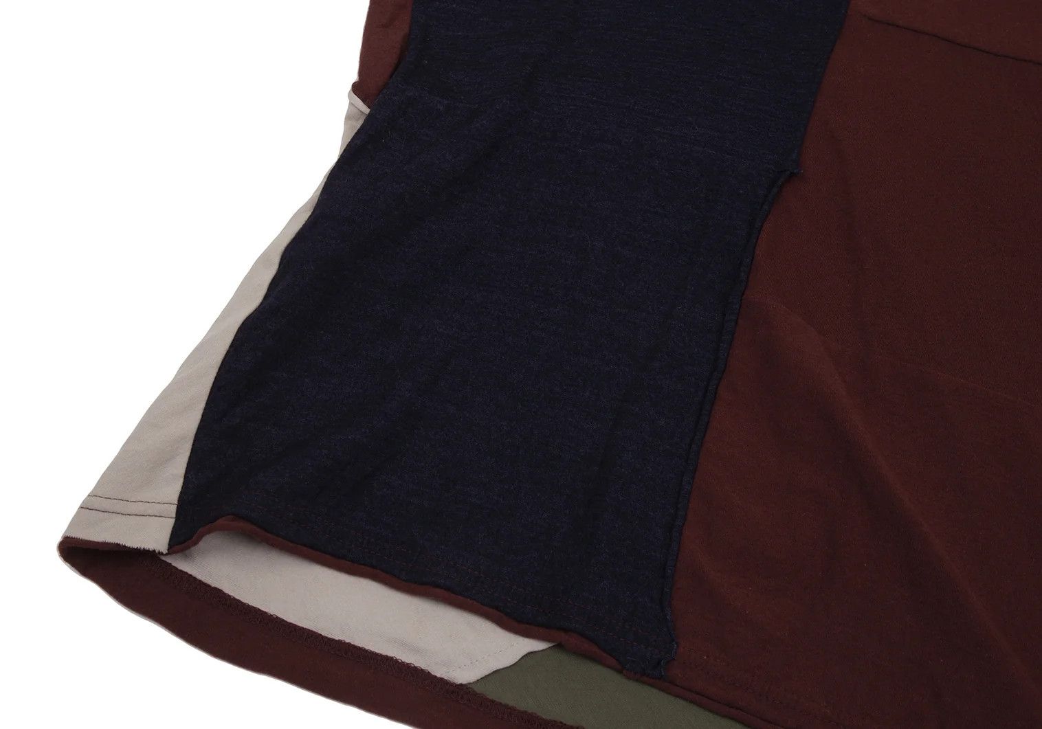 Yohji Yamamoto Outseam Panel Switching Cut Sew Top in Greige Wine Size US M / EU 48-50 / 2 - 8 Thumbnail