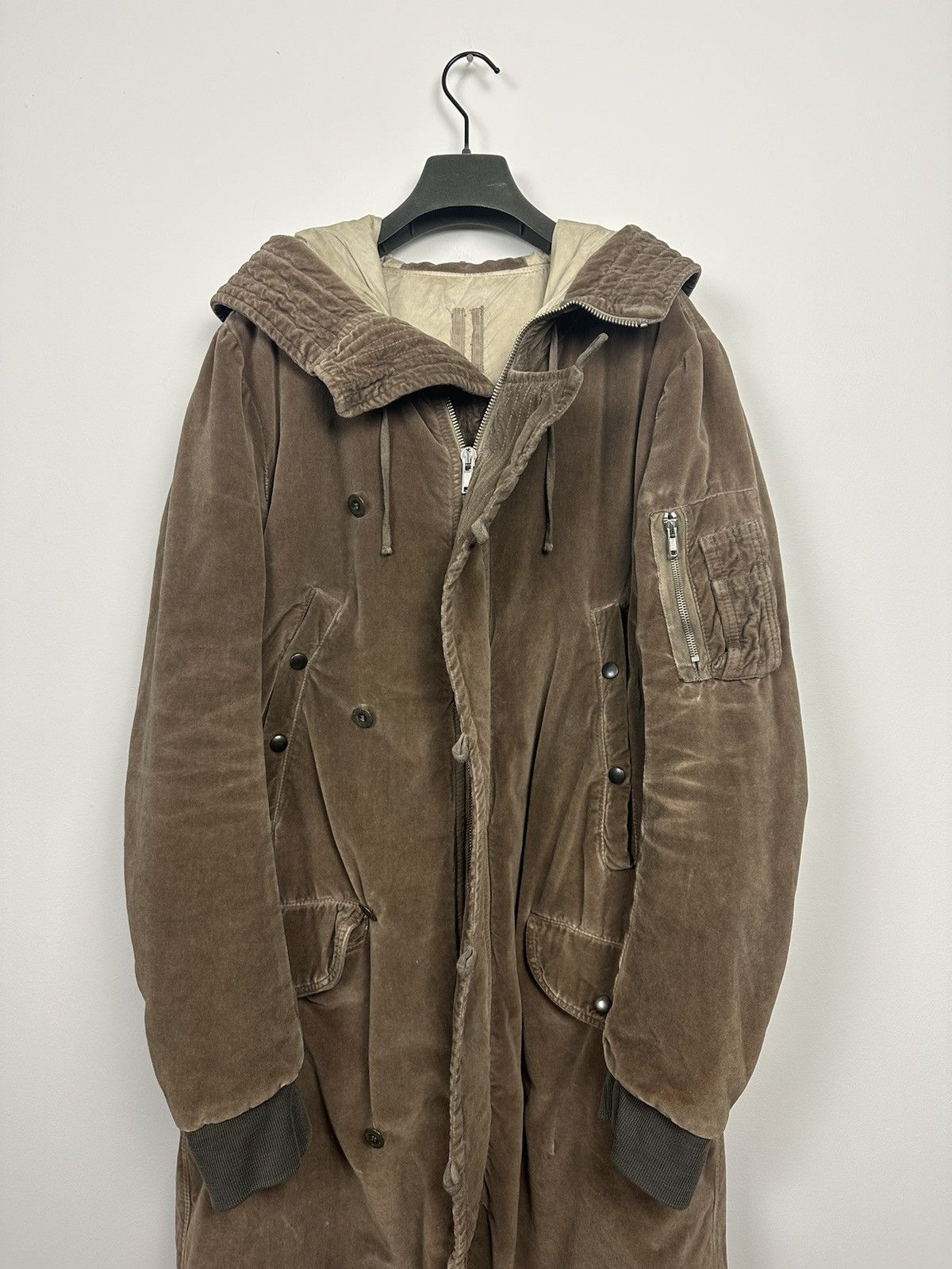 Rick Owens × Rick Owens Drkshdw DRKSHDW AW08 Crushed Velvet Exploder Parka Size US S / EU 44-46 / 1 - 5 Thumbnail