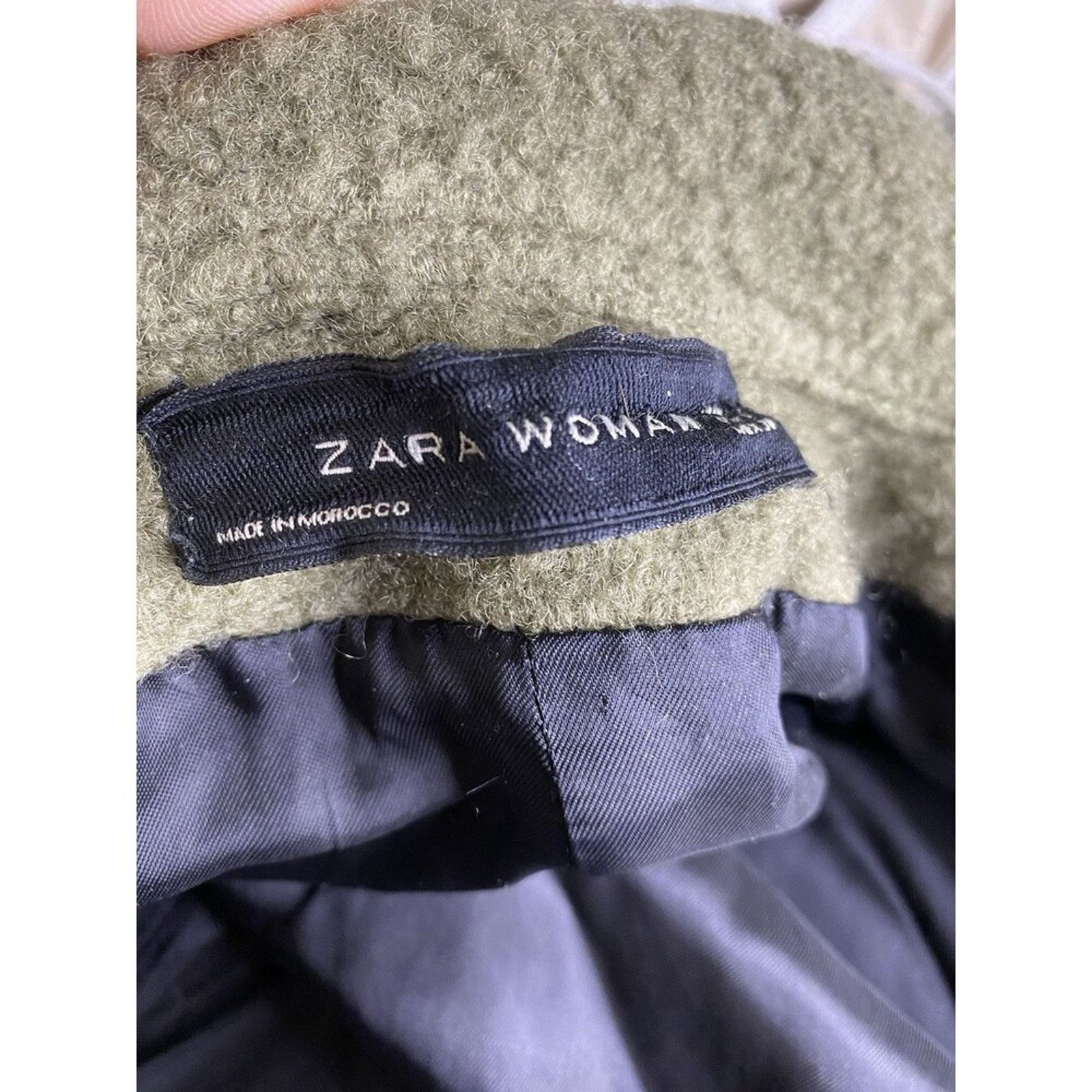 Zara Zara Olive Green Boiled Wool Blend Oversized Jacket Sz Lg Size L / US 10 / IT 46 - 8 Thumbnail
