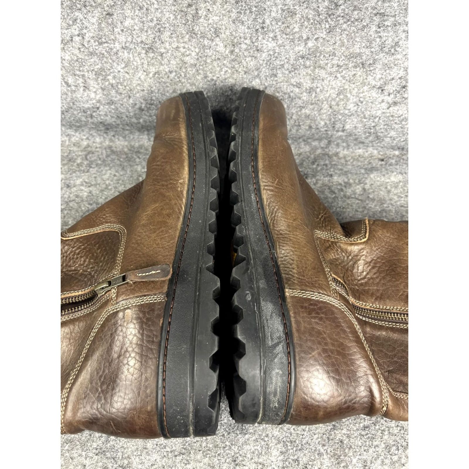 Vintage Trask Boots Mens 13M Brown Leather Waterproof Shearling Lined Zip Mid-Calf Workwear Casual Winter Size US 13 / EU 46 - 7 Thumbnail