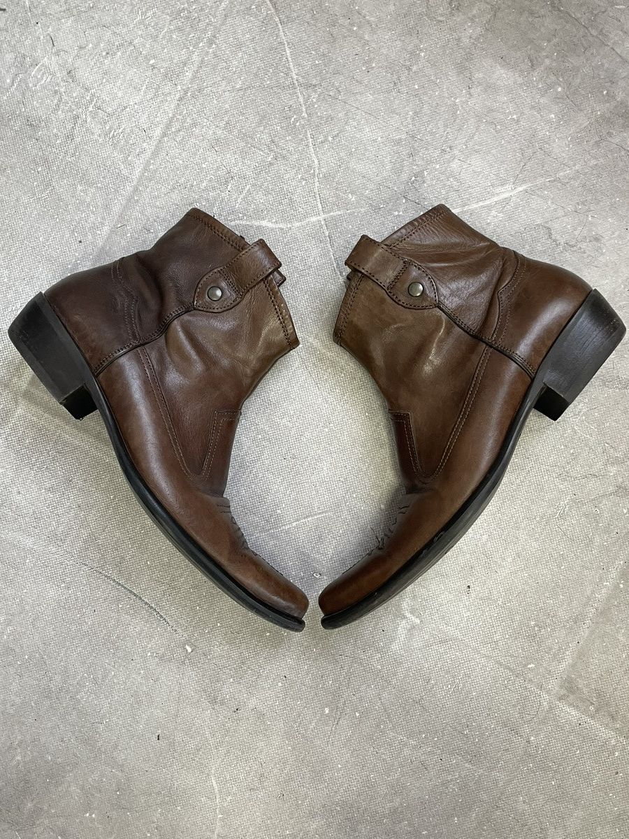 Hedi Slimane Western guidi style Brown Leather Boots y2k Classic retro Size US 10 / EU 43 - 6 Thumbnail