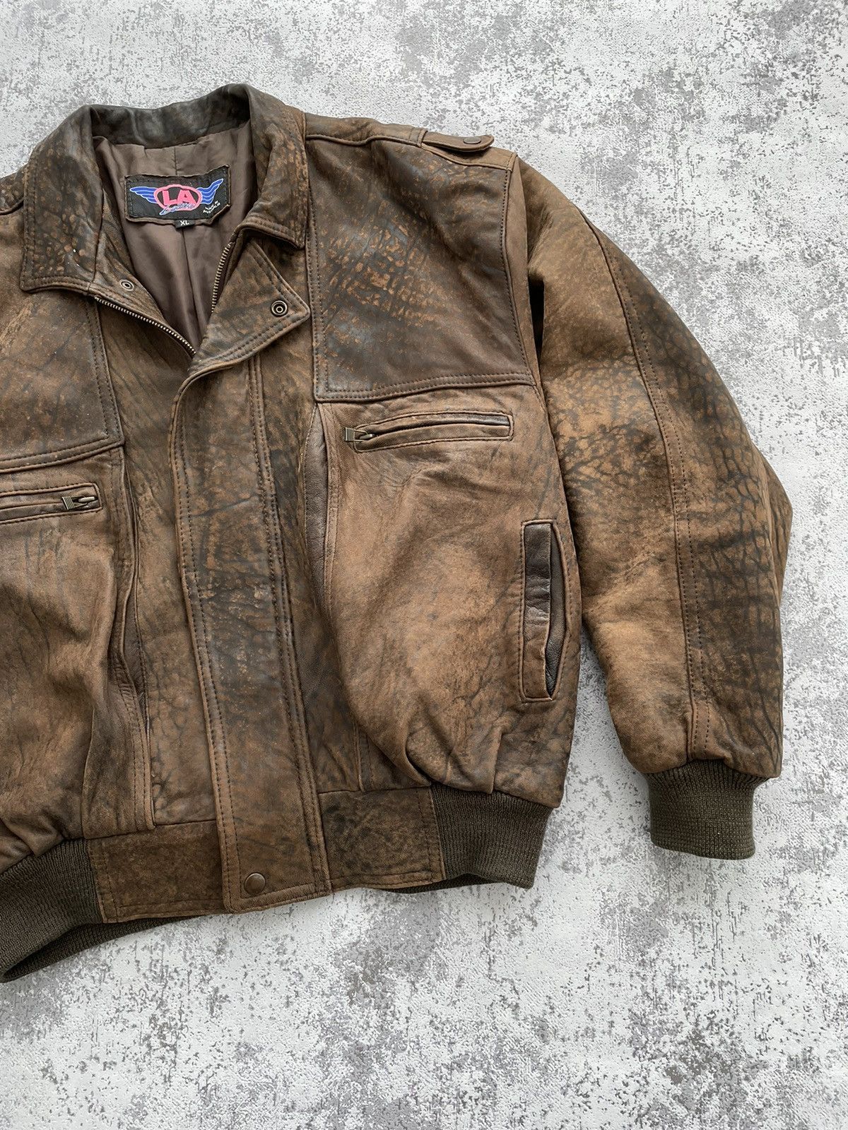 Avirex × Vintage Vintage LA Leather Aviator Retro Pilot Bomber Jacket Size US XL / EU 56 / 4 - 3 Thumbnail