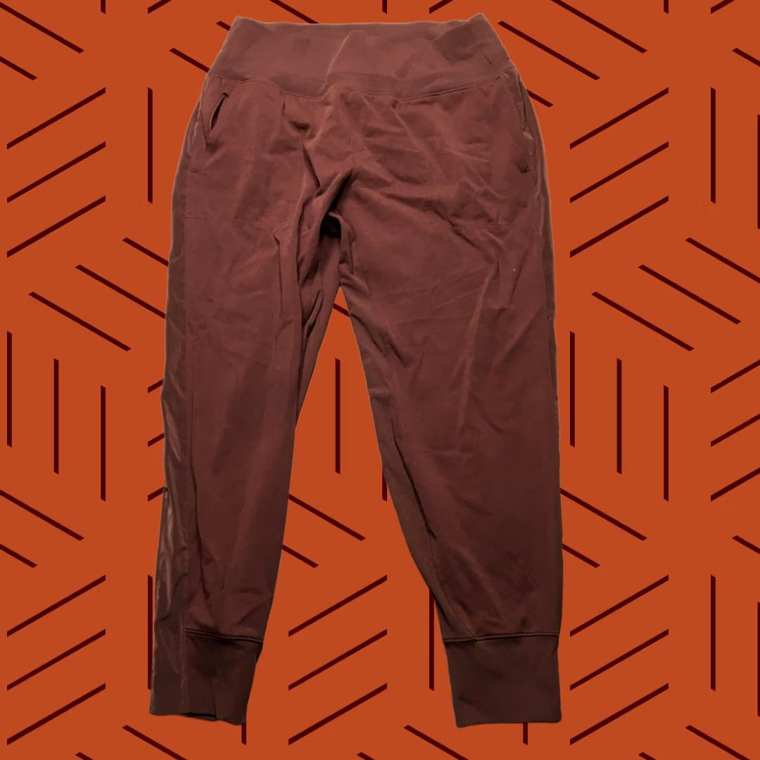 Athleta Athleta Jogger Pants Womens L Red Stripe Zip Pocket Venice Velvet Stripe Jogger, 28 in Inseam, Performance, Casual Size 36" / US 14 / IT 50 - 1 Thumbnail