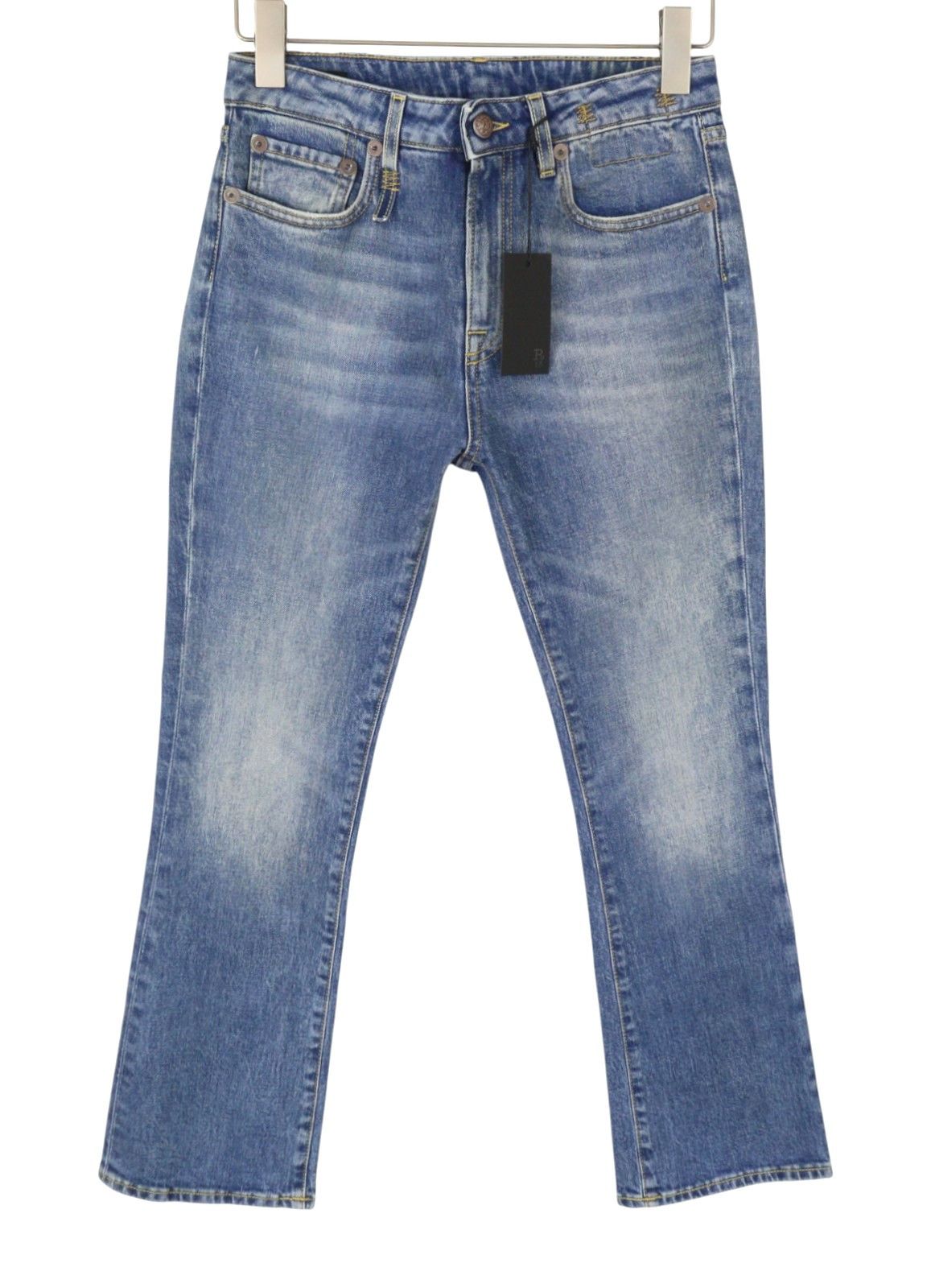 R13 KICK FIT 27 Jasper Stretch Cropped Blue Jeans 90044 Size 27" / US 4 / IT 40 - 2 Thumbnail