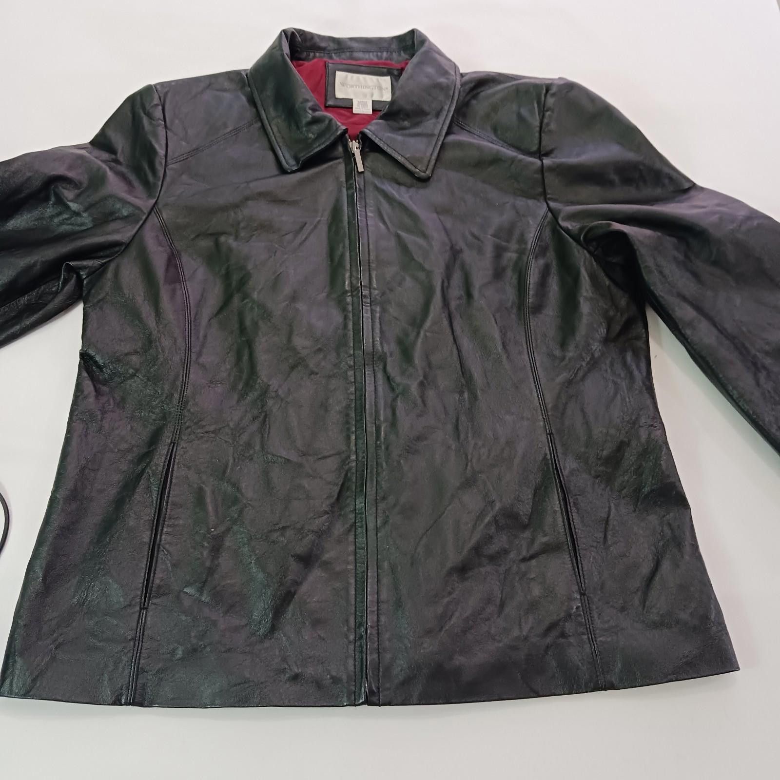 Designer Worthington RN#93677 Women's Black Genuine Leather Jacket XL Size XL / US 12-14 / IT 48-50 - 9 Thumbnail