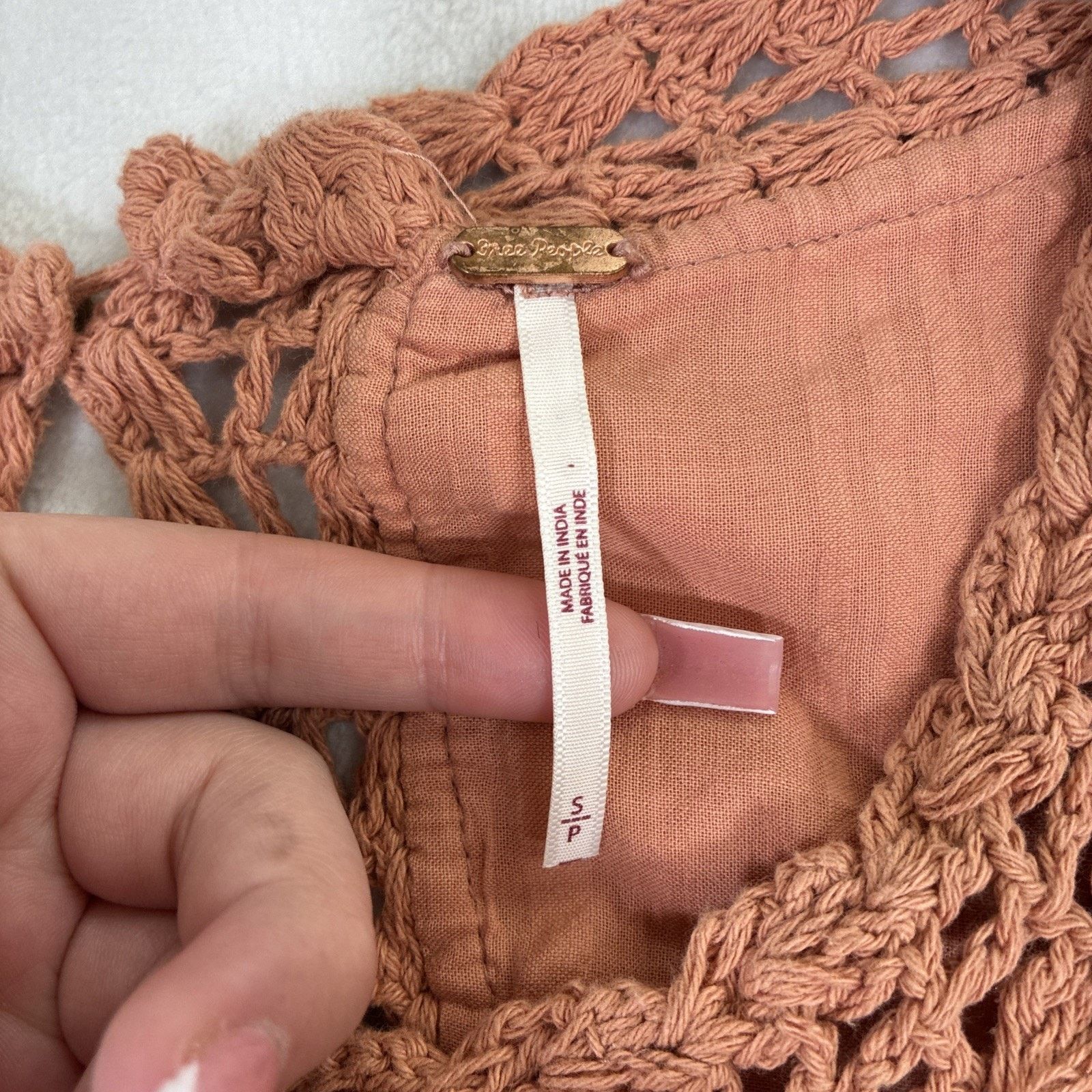 Free People Free People Crocheted Crop Bell Sleeve Boho Top Small Size S / US 4 / IT 40 - 3 Thumbnail