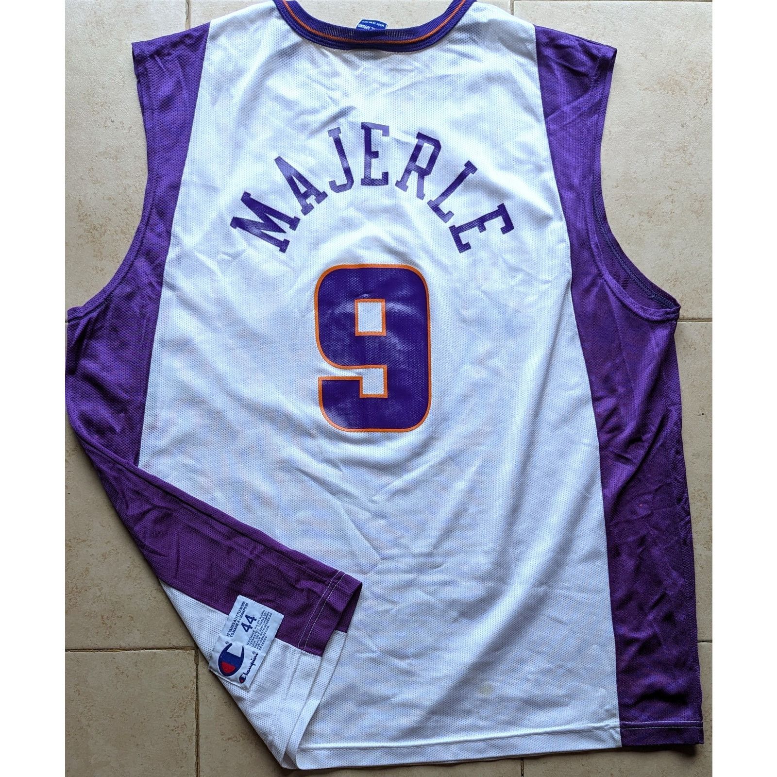 Champion × NBA MAJERLE 9 Phoenix Suns 2001 CHAMPION jersey 44 white NBA vtg Size US XL / EU 56 / 4 - 6 Thumbnail