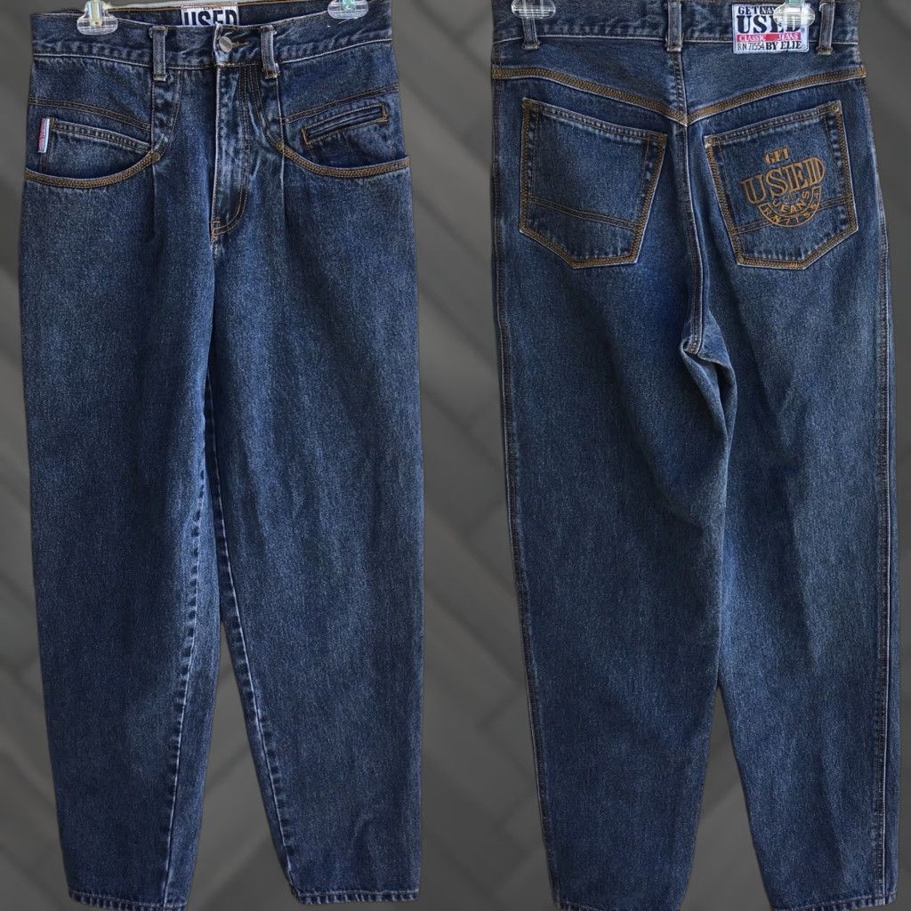 Vintage VINTAGE Get Used Jeans 90s Hip Hop Denim Blue 29 in Waist Mens Womens 1990s Size 29" - 1 Thumbnail
