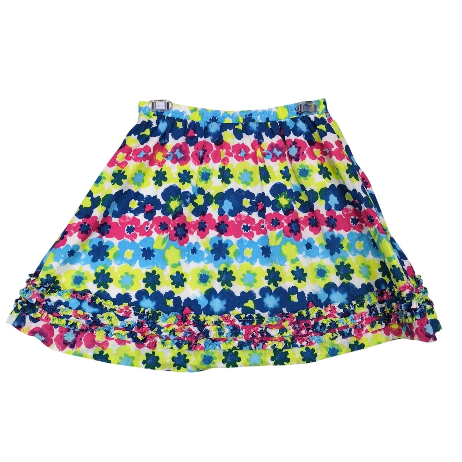 L.L. Bean LL Bean Floral Mini Skirt Sz 14 Elastic Waist Ruffle A-Line Size 36" / US 14 / IT 50 - 2 Thumbnail