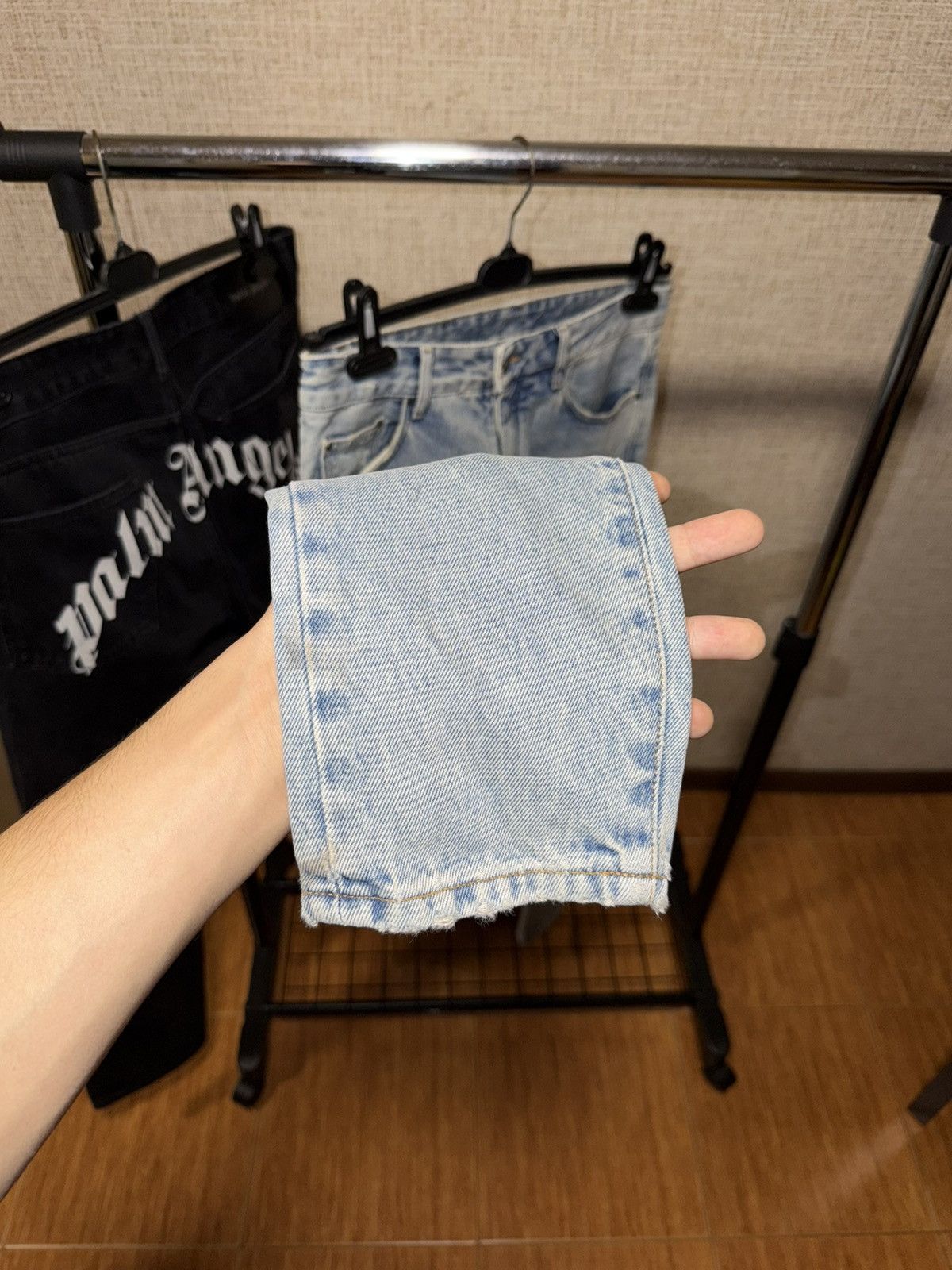 Palm Angels PALM ANGELS LOGO BLUE DISTRESSED JEANS Size US 30 / EU 46 - 5 Thumbnail