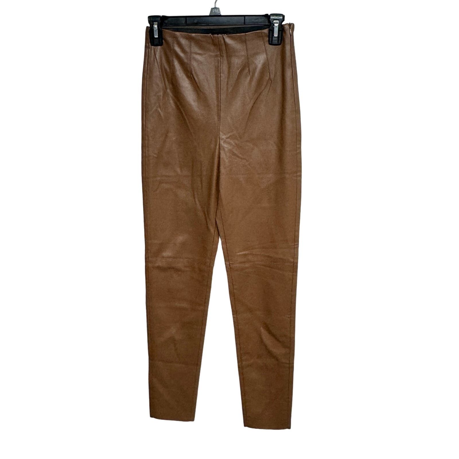 Zara Zara Camel Faux Leather High Rise Ankle Zip Leggings XS Size 25" / US 0 / IT 36 - 1 Thumbnail