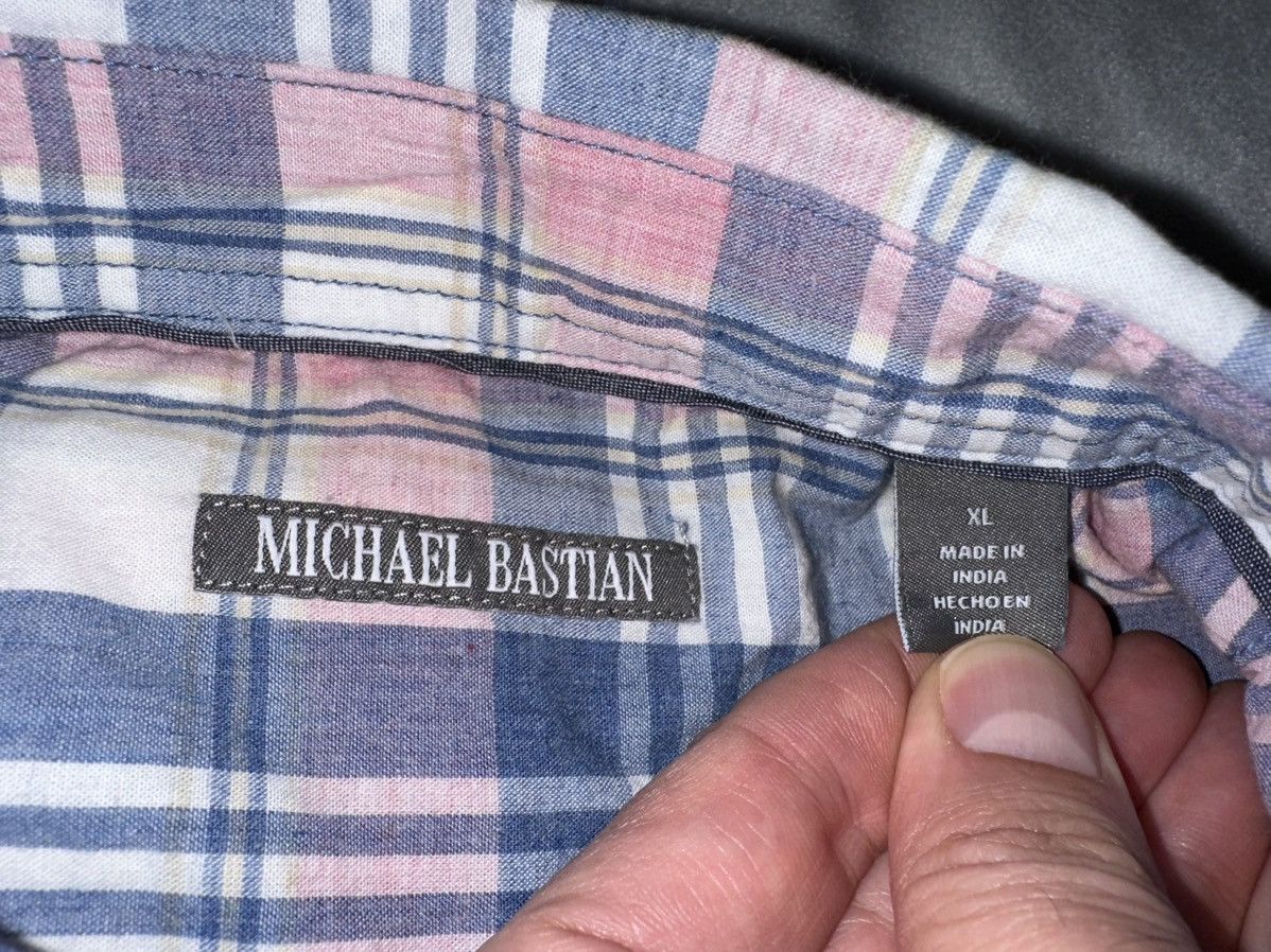 Michael Bastian Michael Bastian Button Mens Blue Pink Plaid S/S- Size XL Size US XL / EU 56 / 4 - 4 Thumbnail