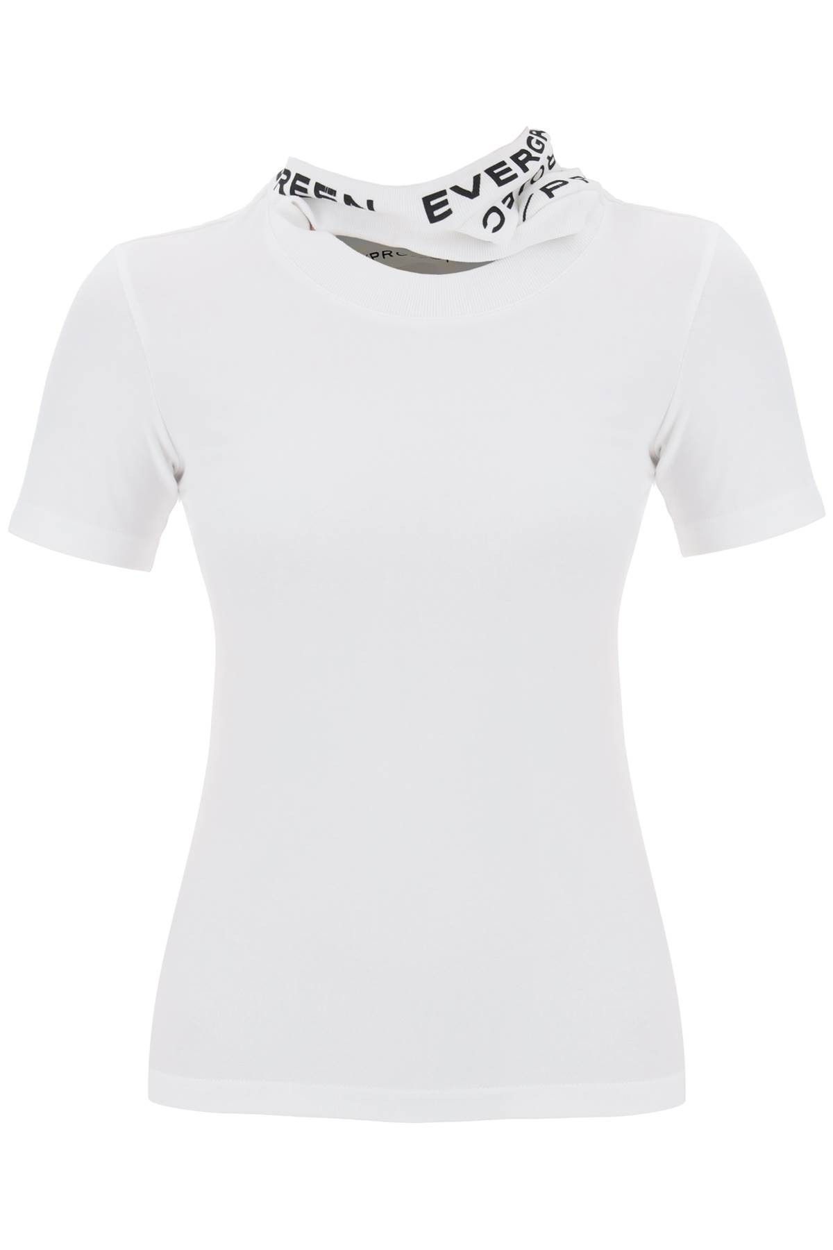image of Yproject "triple Collar T-Shirt With in Evergreen Optic White, Women's (Size Medium)