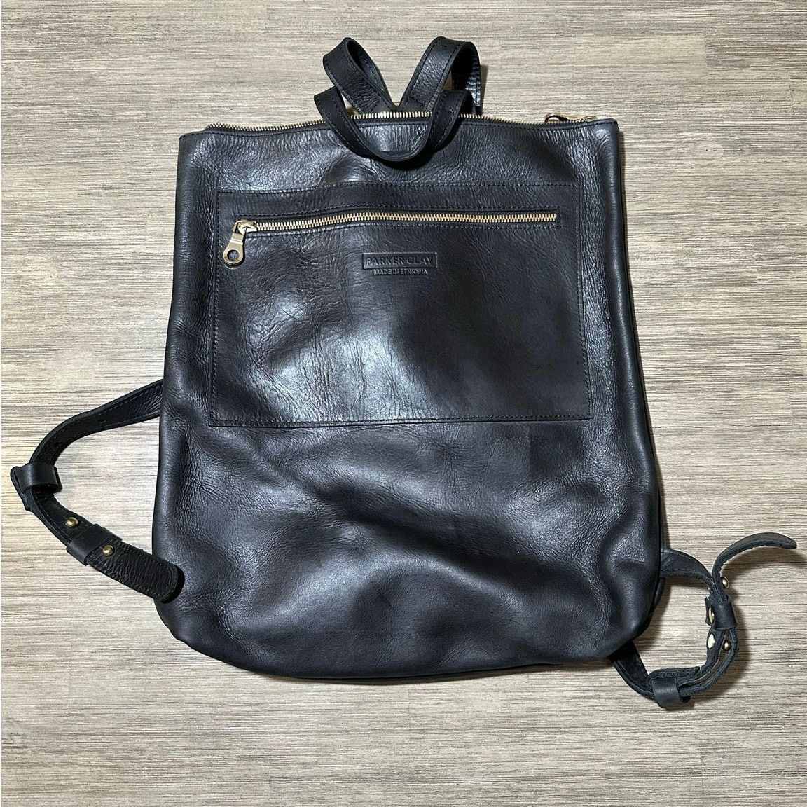 Parker Parker Clay Miramar Black full grain leather backpack Size ONE SIZE - 4 Thumbnail