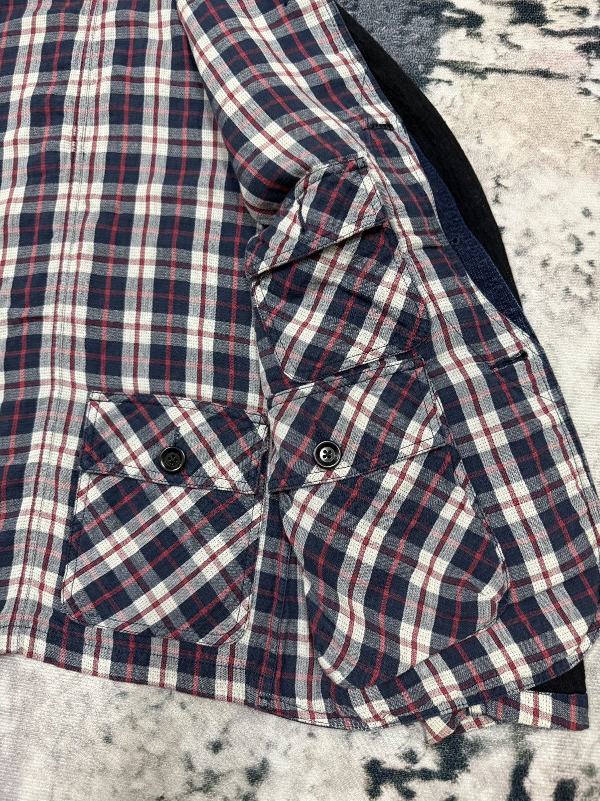 Japanese Brand Tomorrowland Riversible Plaid Denim Button Up Jacket Size US XS / EU 42 / 0 - 13 Thumbnail