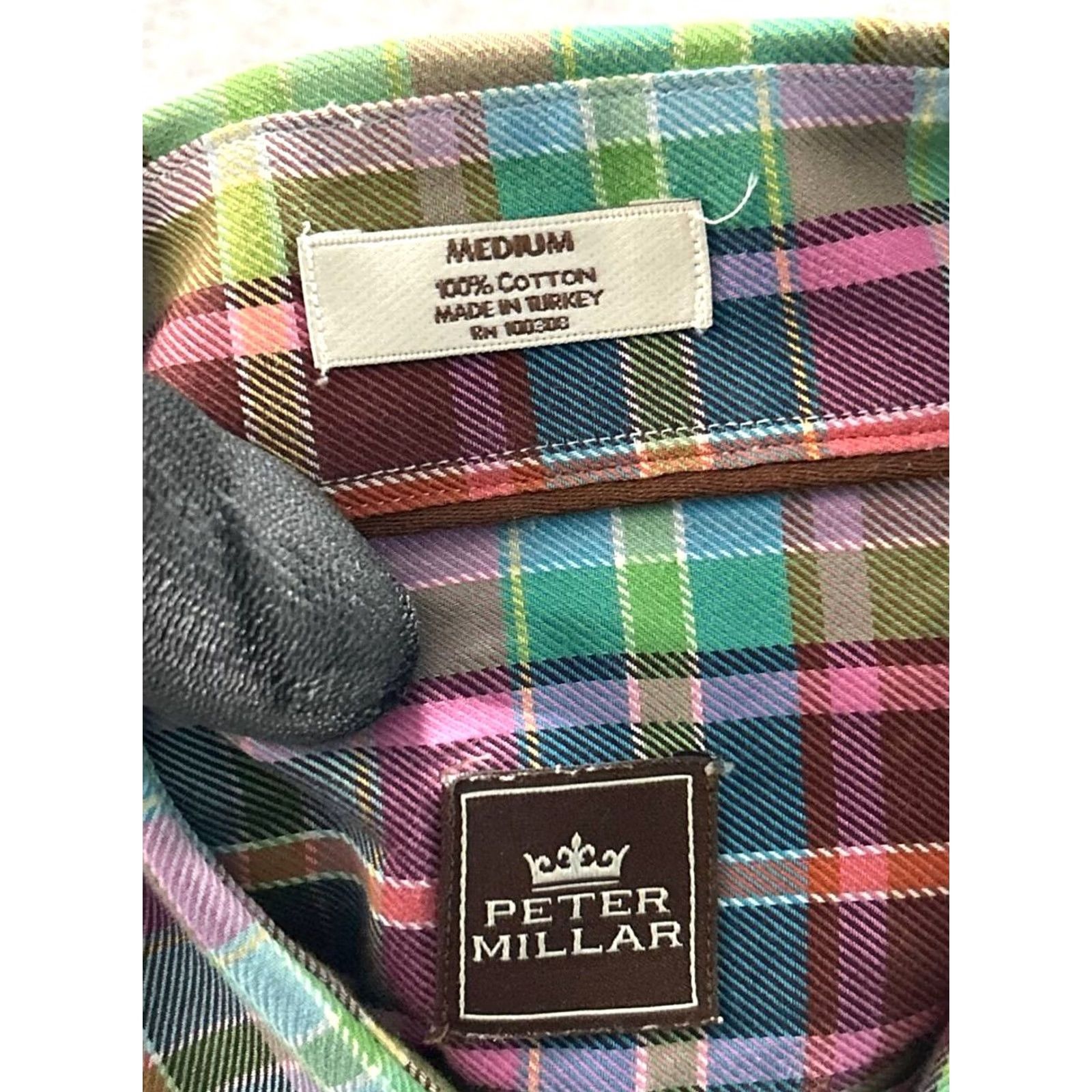 Peter Millar Peter Millar Shirt Mens L Green Pink Blue Cotton Button Size US L / EU 52-54 / 3 - 3 Thumbnail