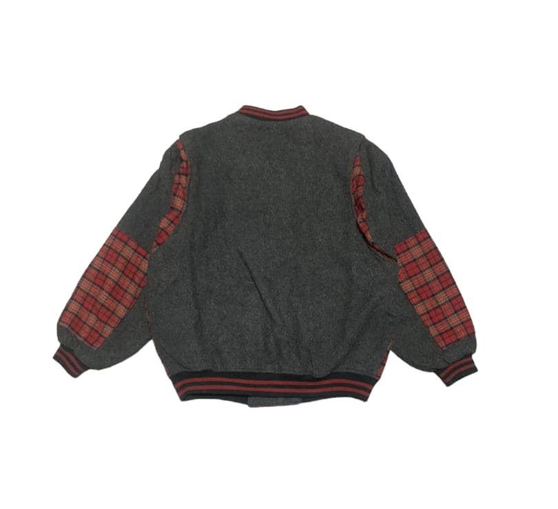 Japanese Brand Vintage Japanese Brand Silharp Plaid Wool Varsity Jacket Size US L / EU 52-54 / 3 - 4 Thumbnail