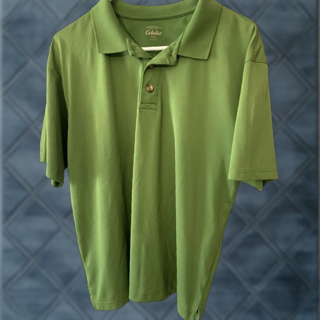 Vintage Cabela's Short Sleeve Green Polo Shirt Men's Large Size US L / EU 52-54 / 3 - 1 Thumbnail
