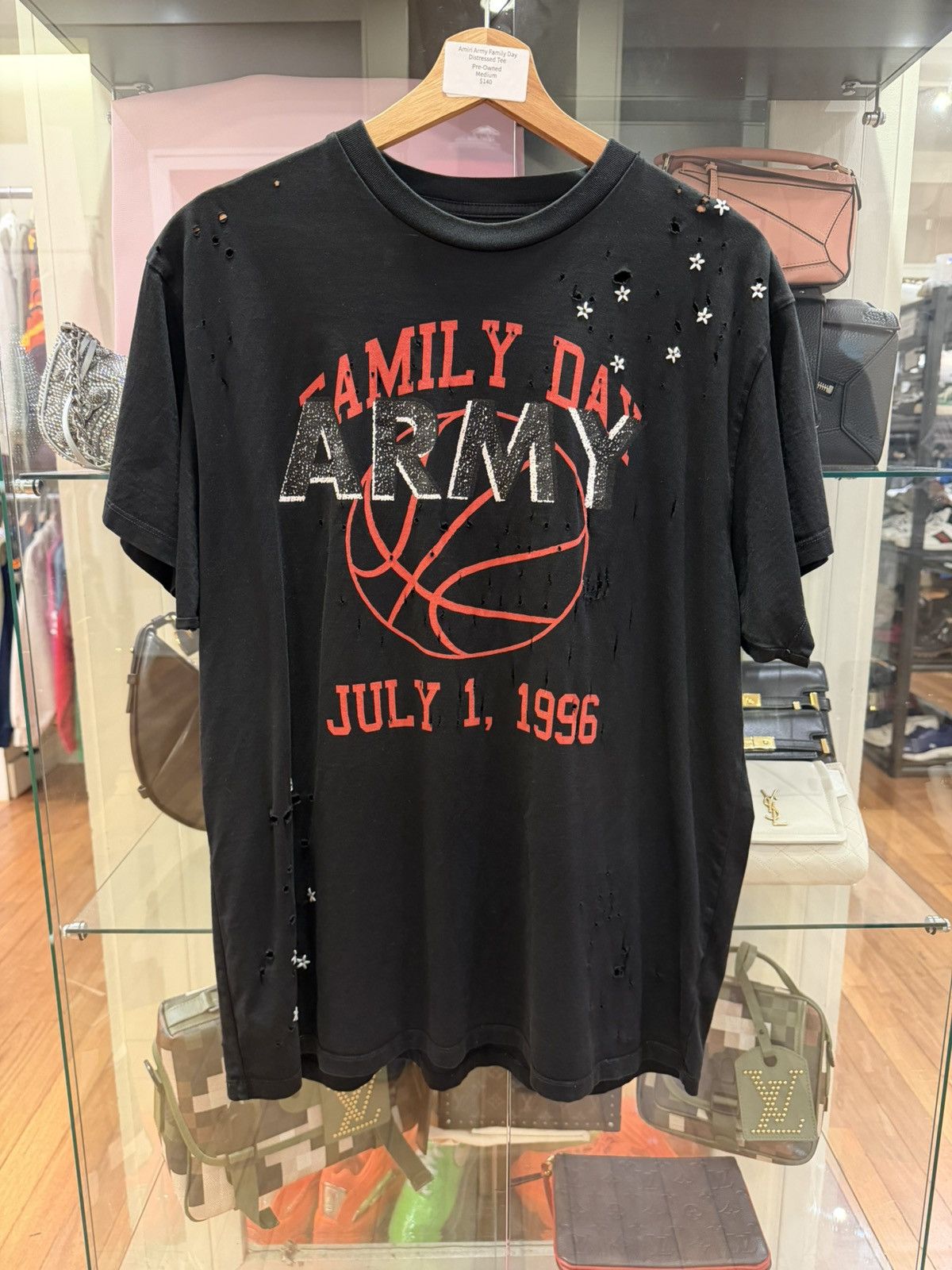 Amiri Amiri ‘Family Day’ Army Distressed Tee Size US M / EU 48-50 / 2 - 1 Thumbnail
