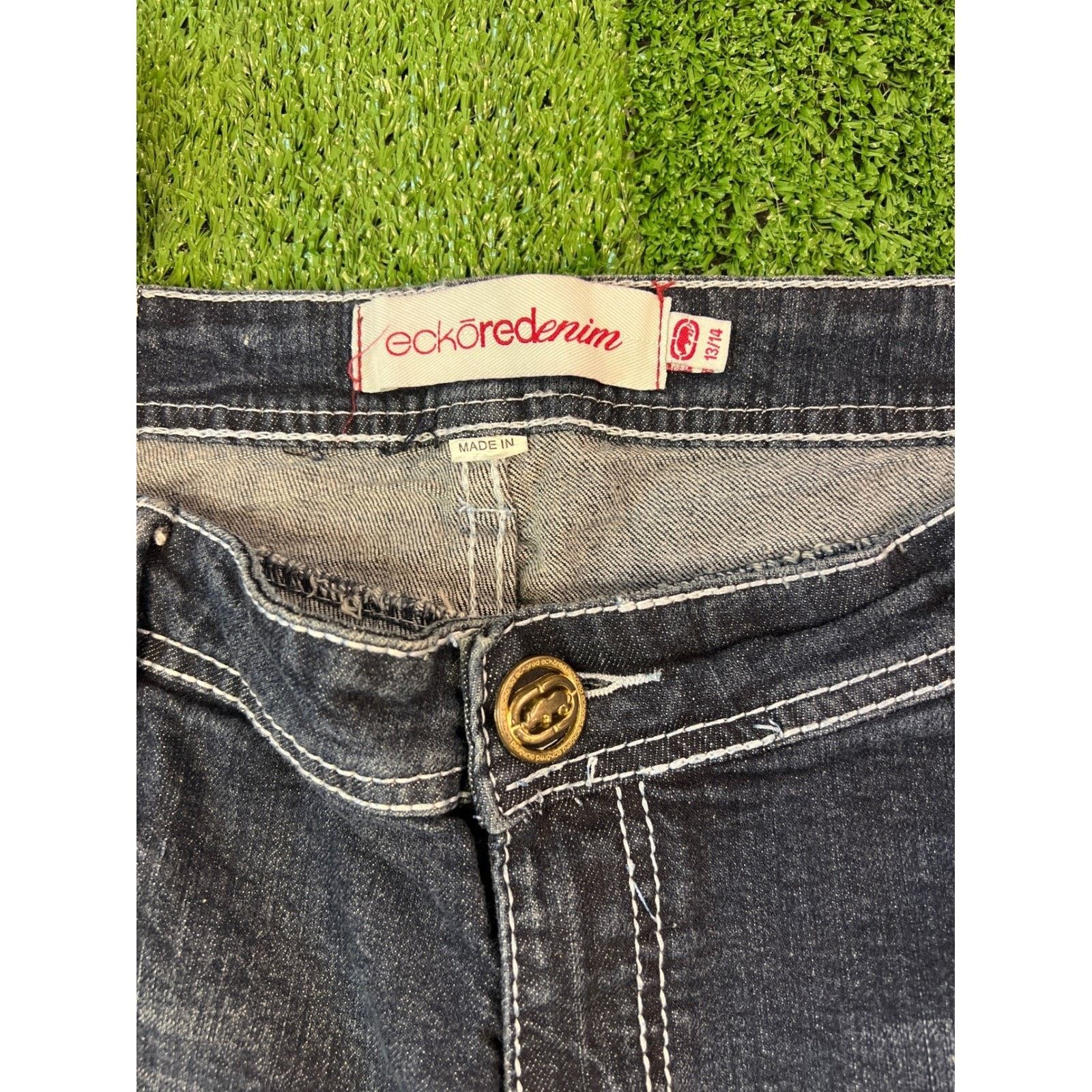 Ecko Unltd. Ecko Red Denim Jeans Womens 13/14 Mid Rise Size 32" / US 10 / IT 46 - 4 Thumbnail