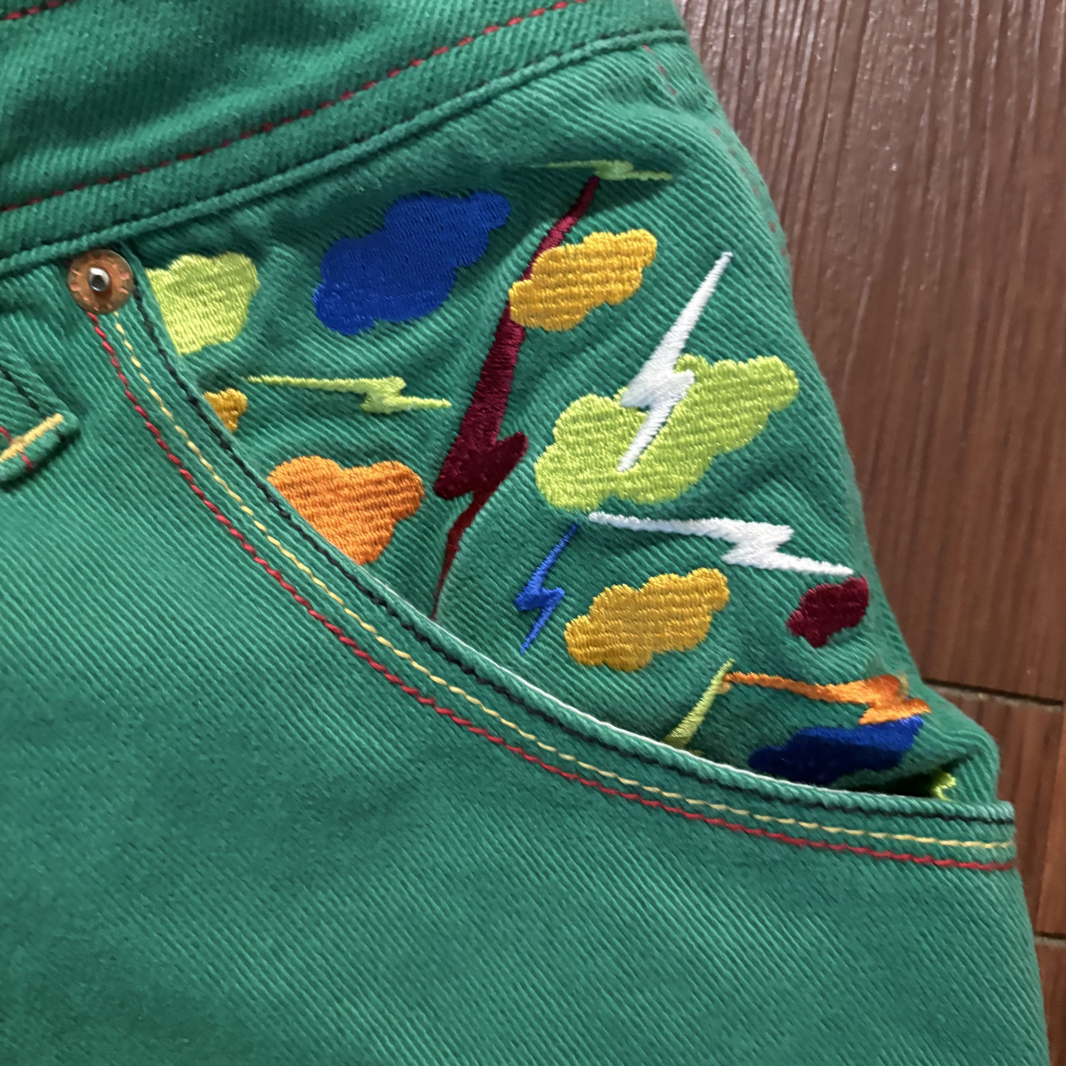 Other YO*ME Green Embroidered Shorts Size US 36 / EU 52 - 5 Thumbnail